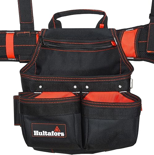 Miniatura 5 de Hultafors Work Gear HT5617 Pro Framer Combo Delantal con tirantes estilo yugo, cinturón de herramientas de poliéster balístico resistente, bolsillos