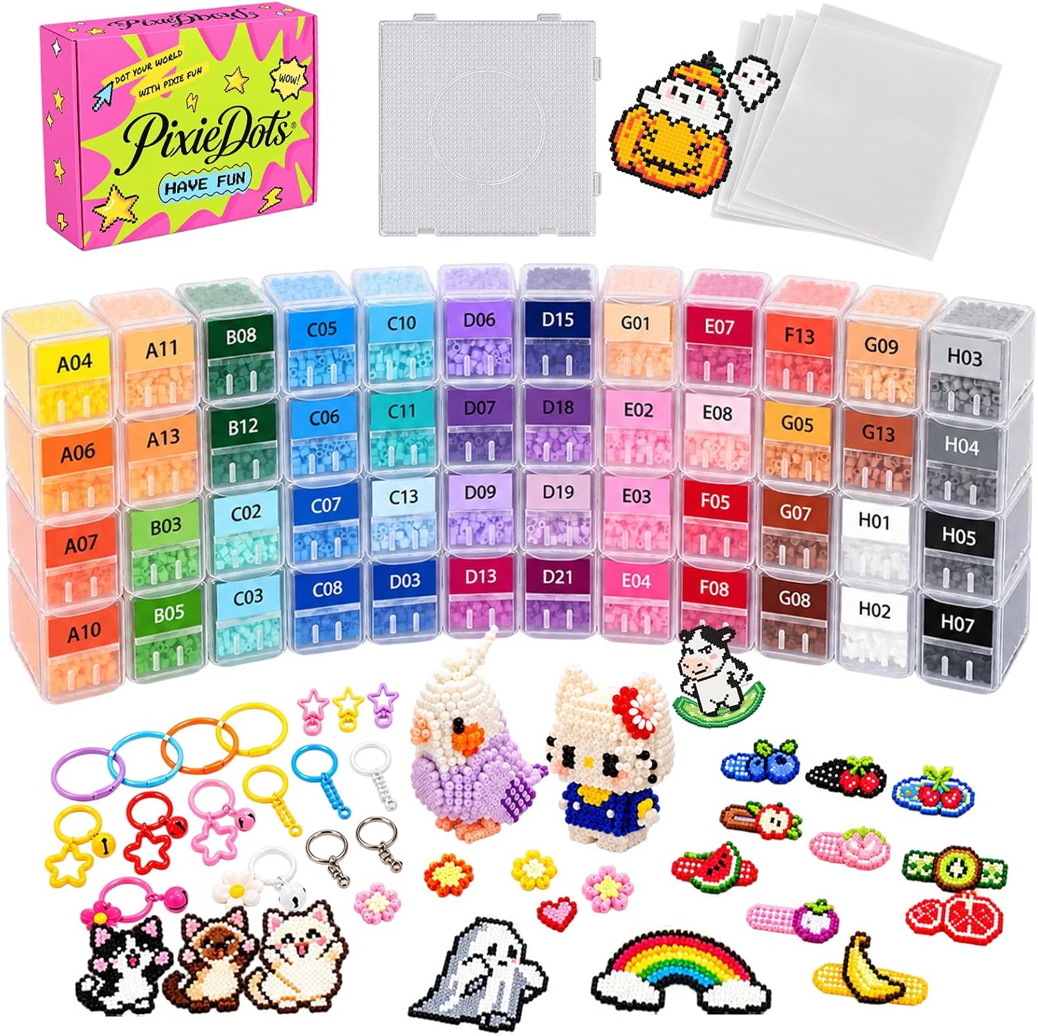2.6mm Fuse Beads Kit,48 Colors 50000Pcs for Teens Adults DIY