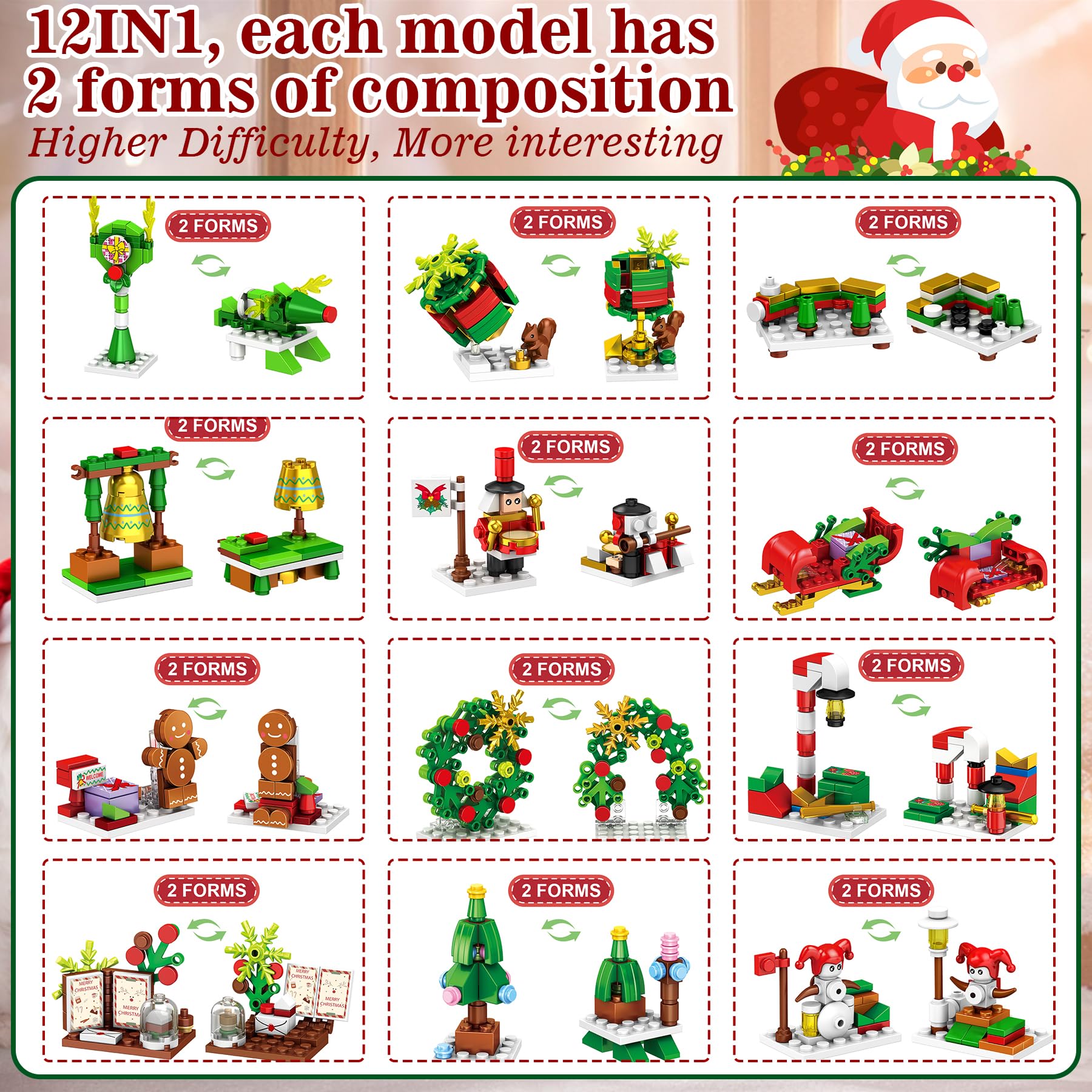 Calendario Adviento con 24 Regalos,Niños Calendario Adviento de Navidad,Incl. Papá Noel, trenes,Regalo de Cuenta Atrás de Navidad para Niños y Niñas (Calle de Navidad)