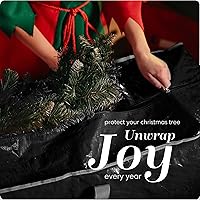 Vista 8 de Bolsa de almacenamiento para árbol de Navidad - Almacena un árbol de Navidad artificial de 7.5 pies, material impermeable duradero, bolsa