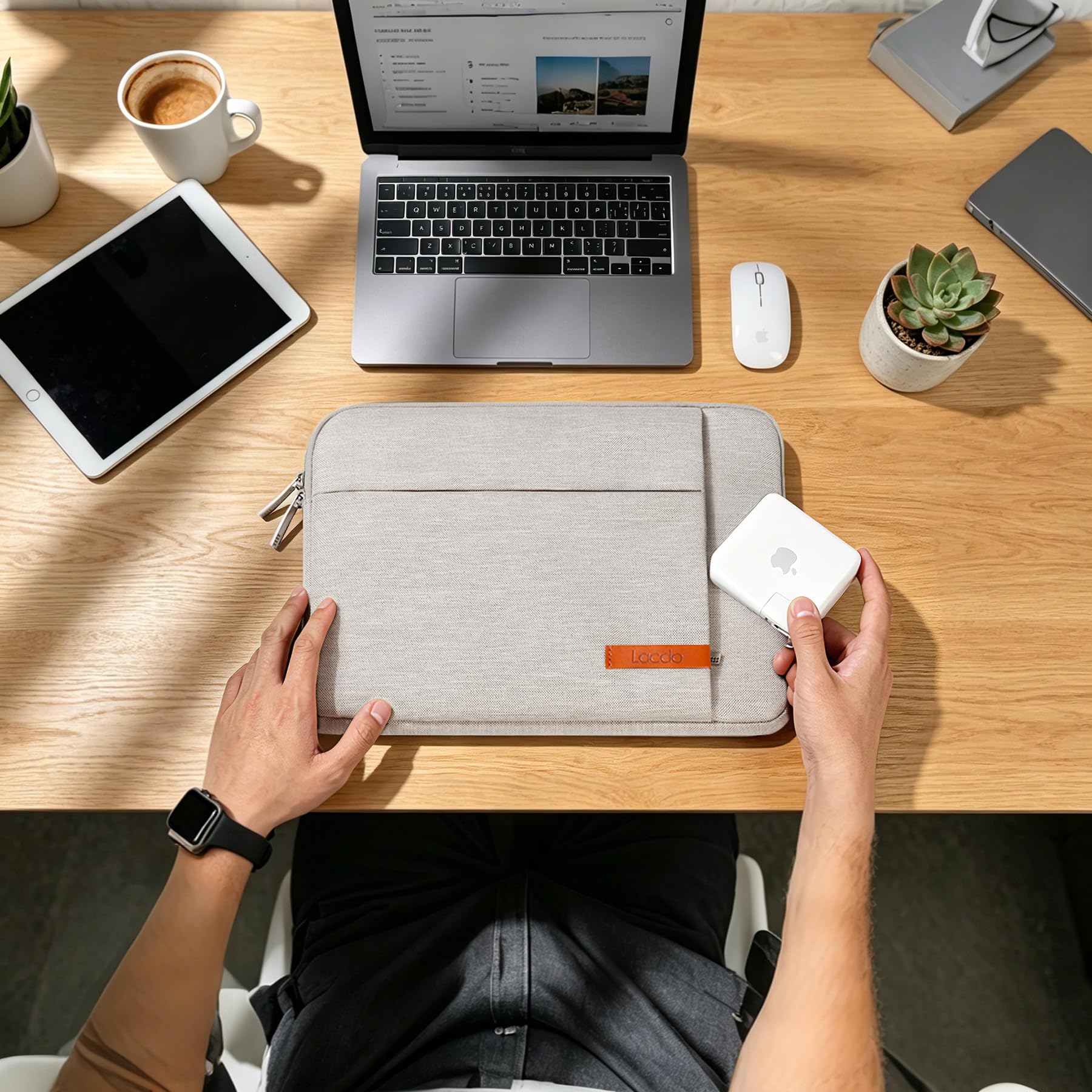 Lacdo Borsa Protettiva Custodia per 13 pollici Microsoft New Surface Pro 11th Copilot + PC, Surface Pro 10/9/8/X/7/6/5, 12.4 pollici Microsoft Surface Laptop Go 3/2/1, Grigio