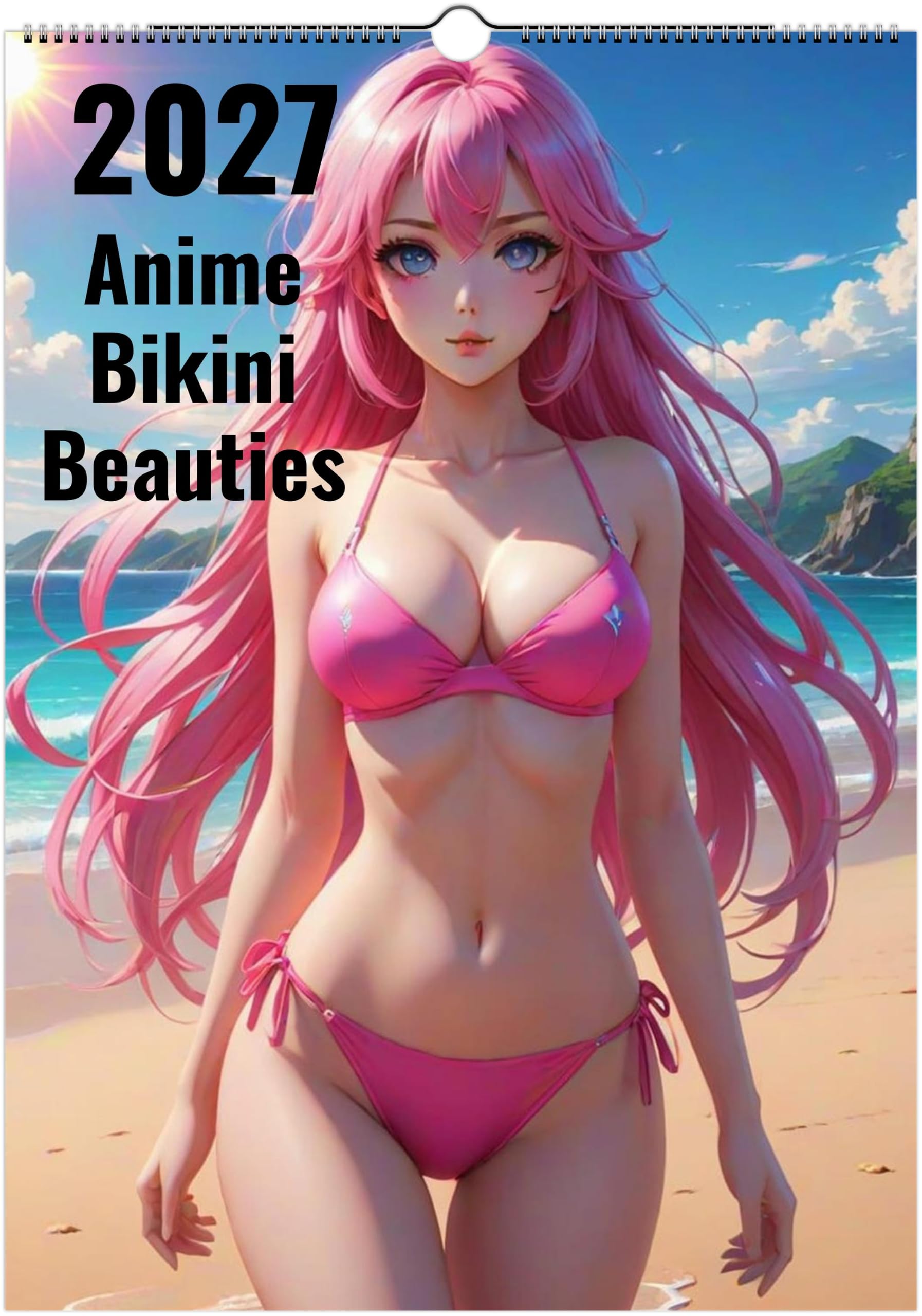 2027 Japanese Anime Bikini Beauties Wall Calendar, Ledger / A3 format