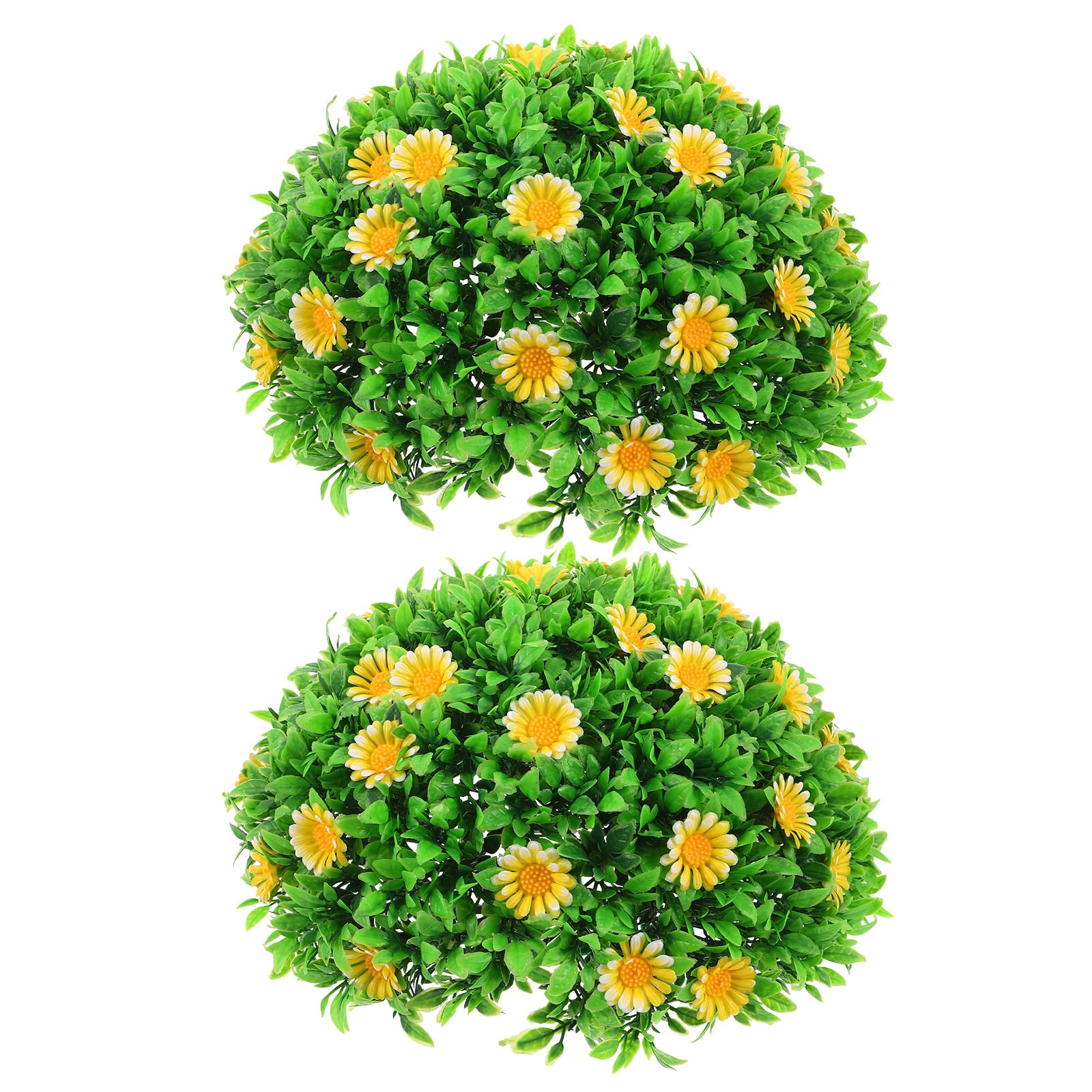 Boule de fleurs artificielles jaunes pour un centre de table mariage ensoleillé