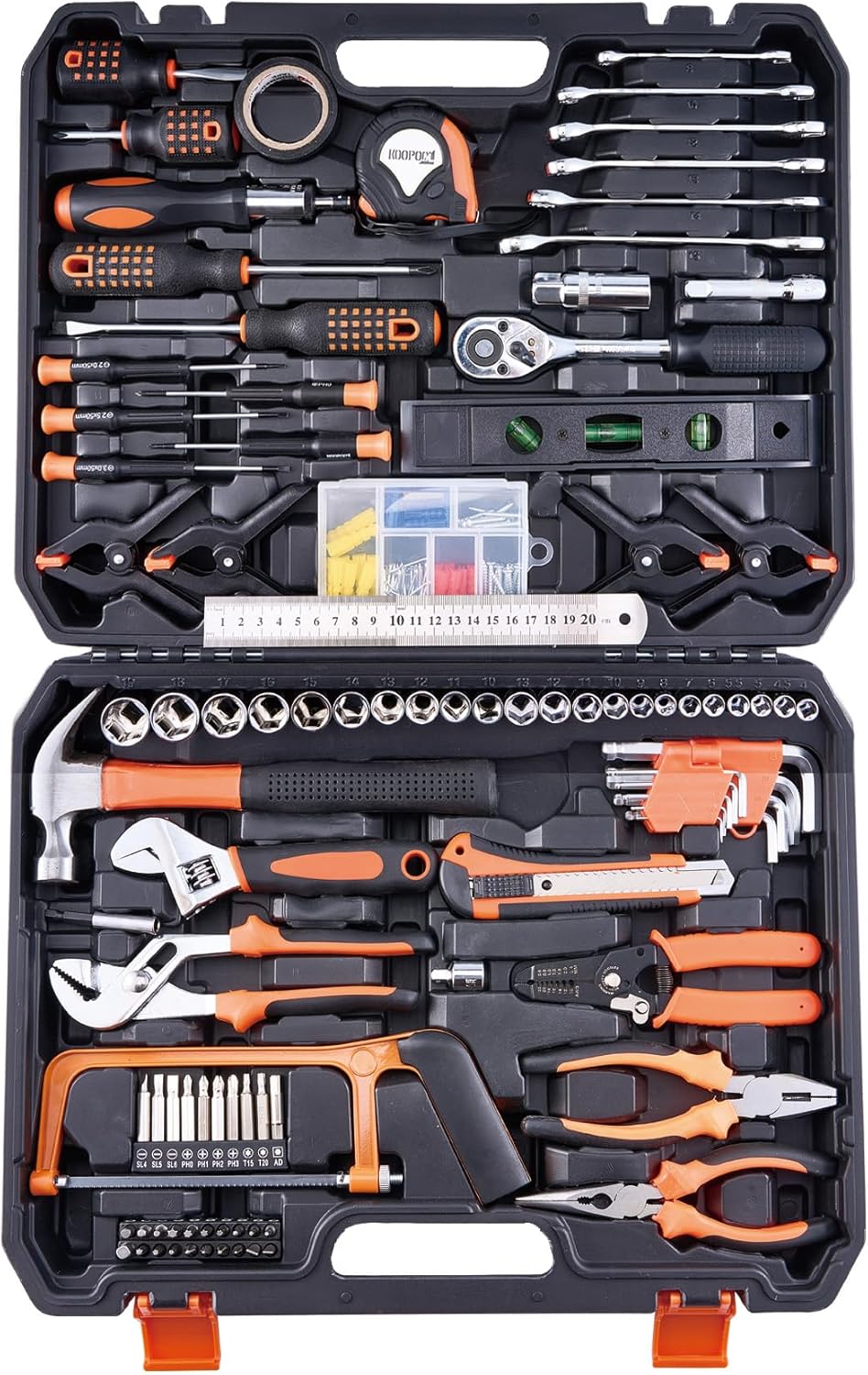 228 Piece Tool Box Kit - Home Repair Tool Set, Basic Household Hand tool kit, Truck Tool Kit Socket Wrench Combination Tool Set for Home with Plastic Toolbox Storage Case, Rv Tool Set
