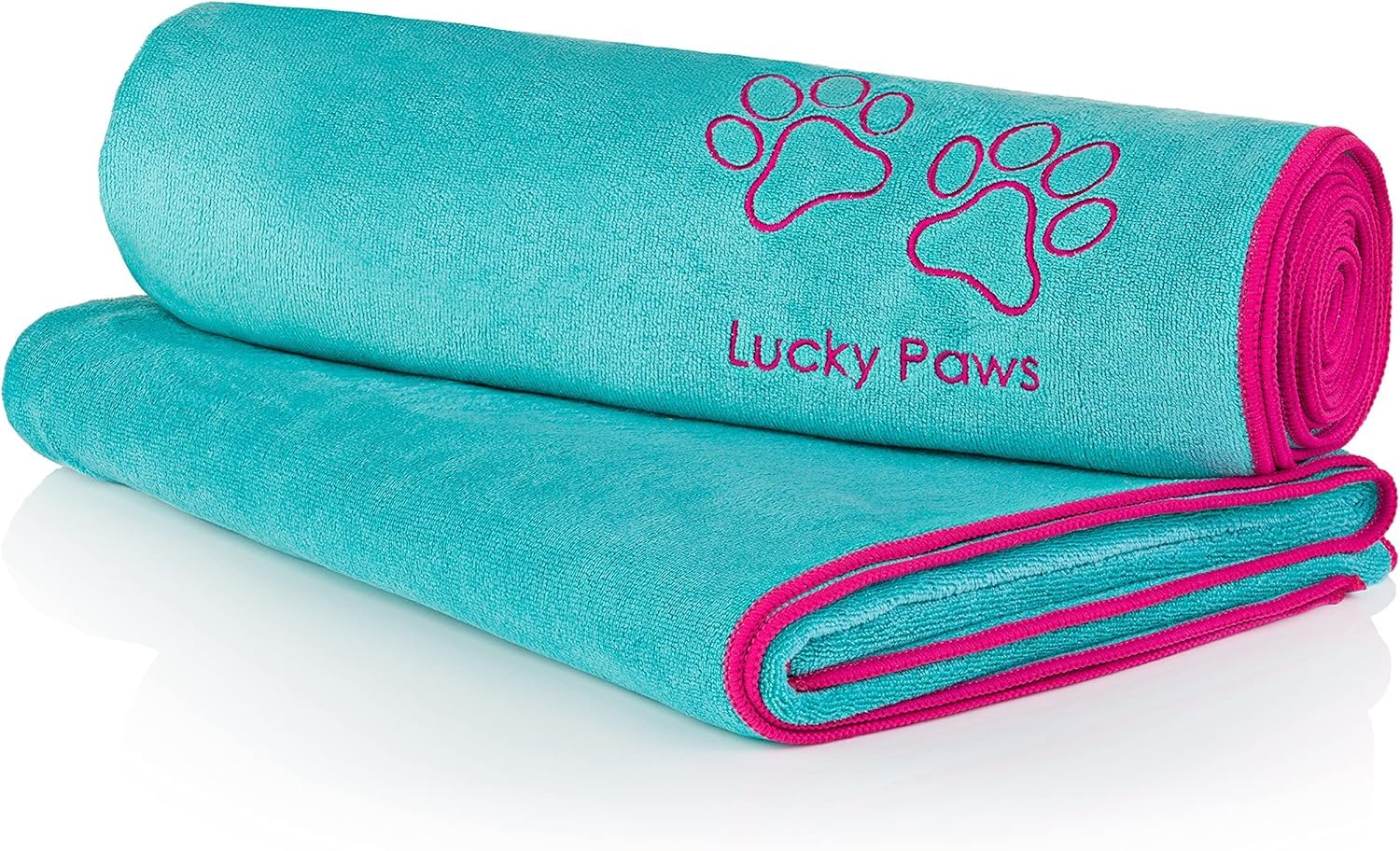 Lucky Paws® UK Dog Towel, Extra Large 140x70cm, Super Absorbent, Luxuriously Soft & Fast Drying Microfibre Towel