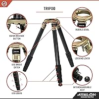 Vista 2 de Athlon Optics 706005: Midas Cf40 - Carbon Fiber Tripod (40Mm Tube), Ball Head (55Mm)