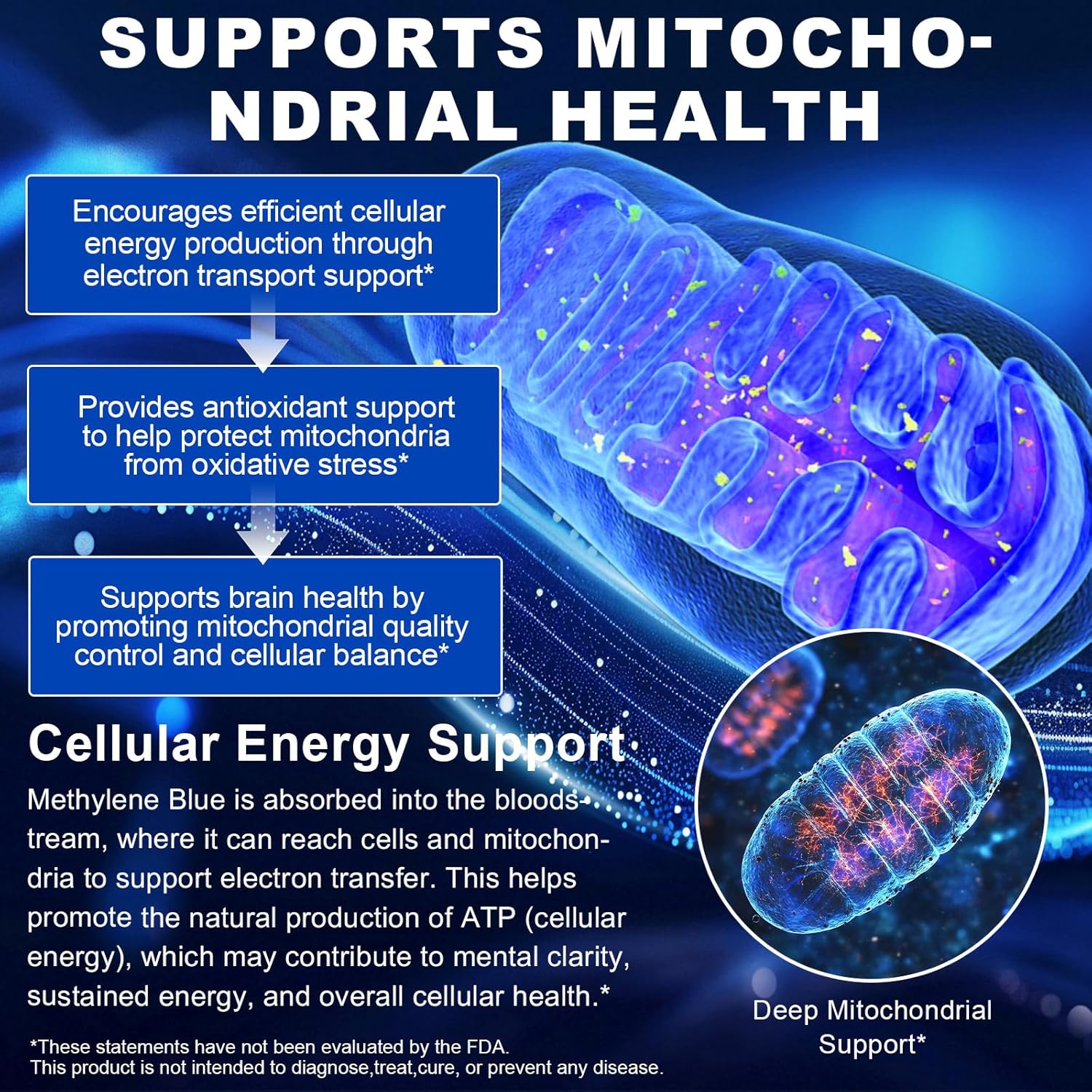 Methylene Blue 1%, Methylene Blue Drops, Brain Health Dietary Supplement, High Purity Blue Methylene for Memory Focus, Add Vitamin C, No Formaldehyde, 2 fl oz - Image 3