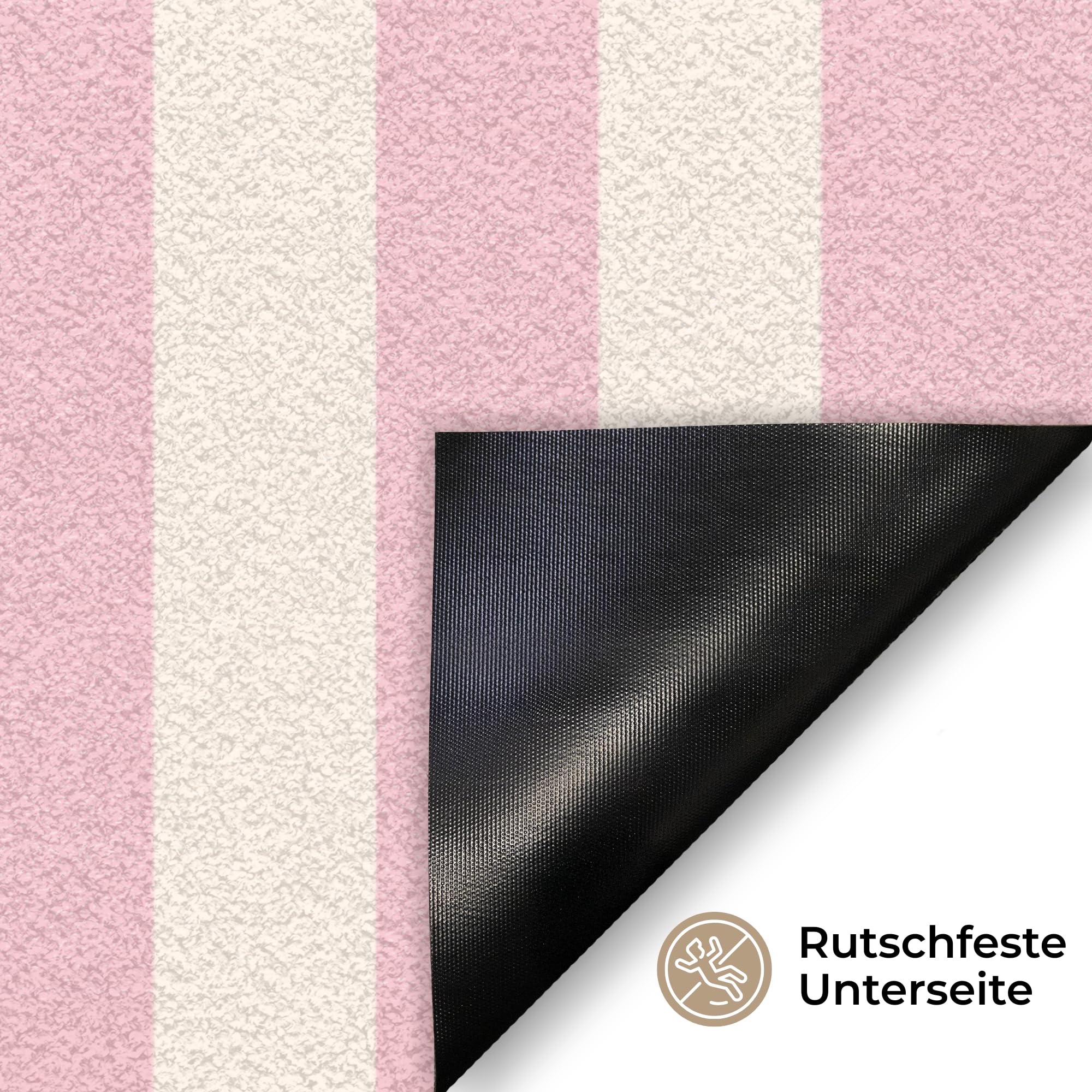 MuchoWow© Fußmatte innen Sauberlaufmatte Fußabstreifer Türvorleger | 40x60 cm - Schmutzfänger Fusmatte Indoor Matten Wohnungstür Schuhabstreifer Hola – Zitat – Streifen – Pastell – Rosa – Rot –