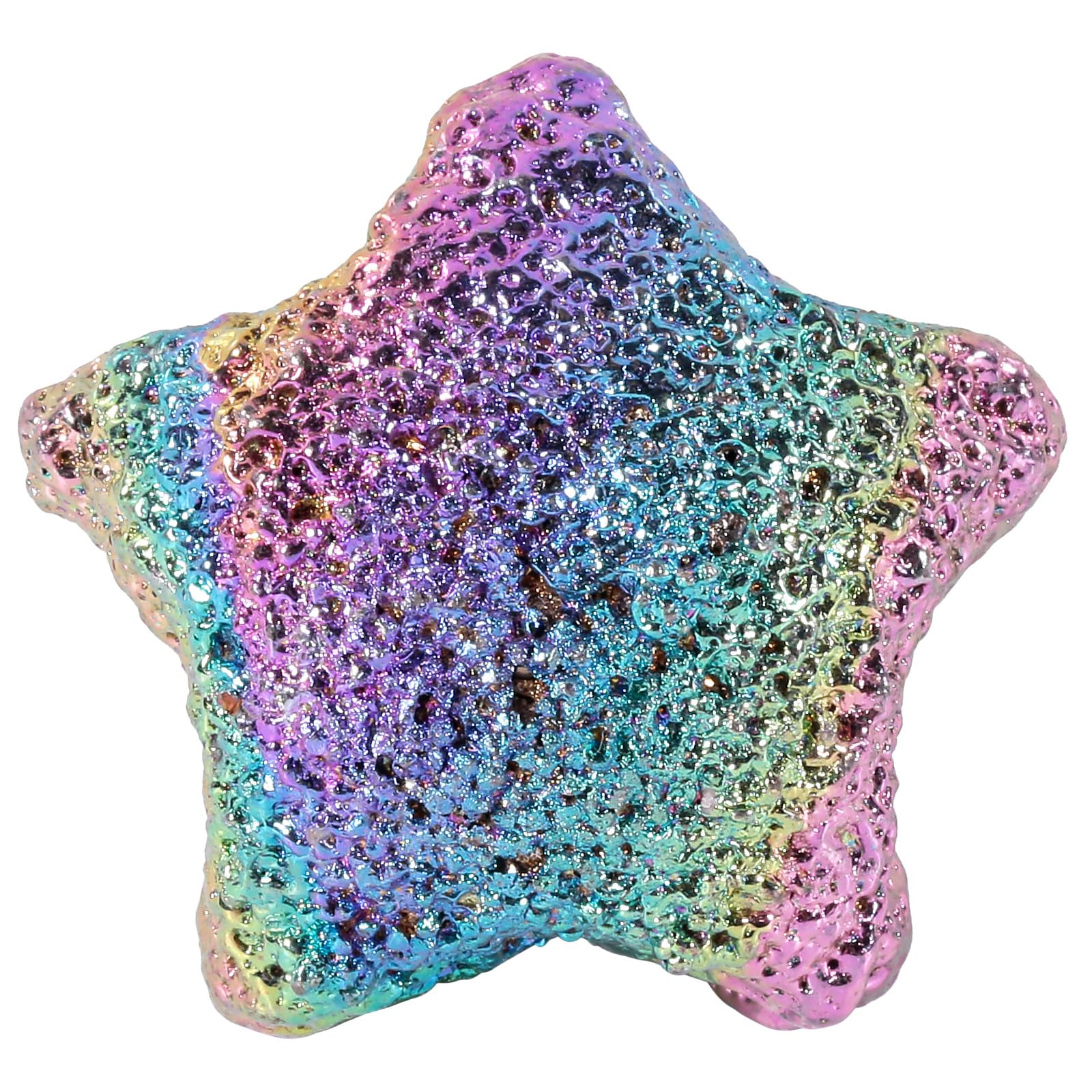 mookaitedecor Bismuth Ore Crystal Star Shaped Rainbow Ornament Healing Crystal Gift Home Decoration, Colourful Rock Beautiful Party Decor Crystal Stone Good Luck Desk Decoration