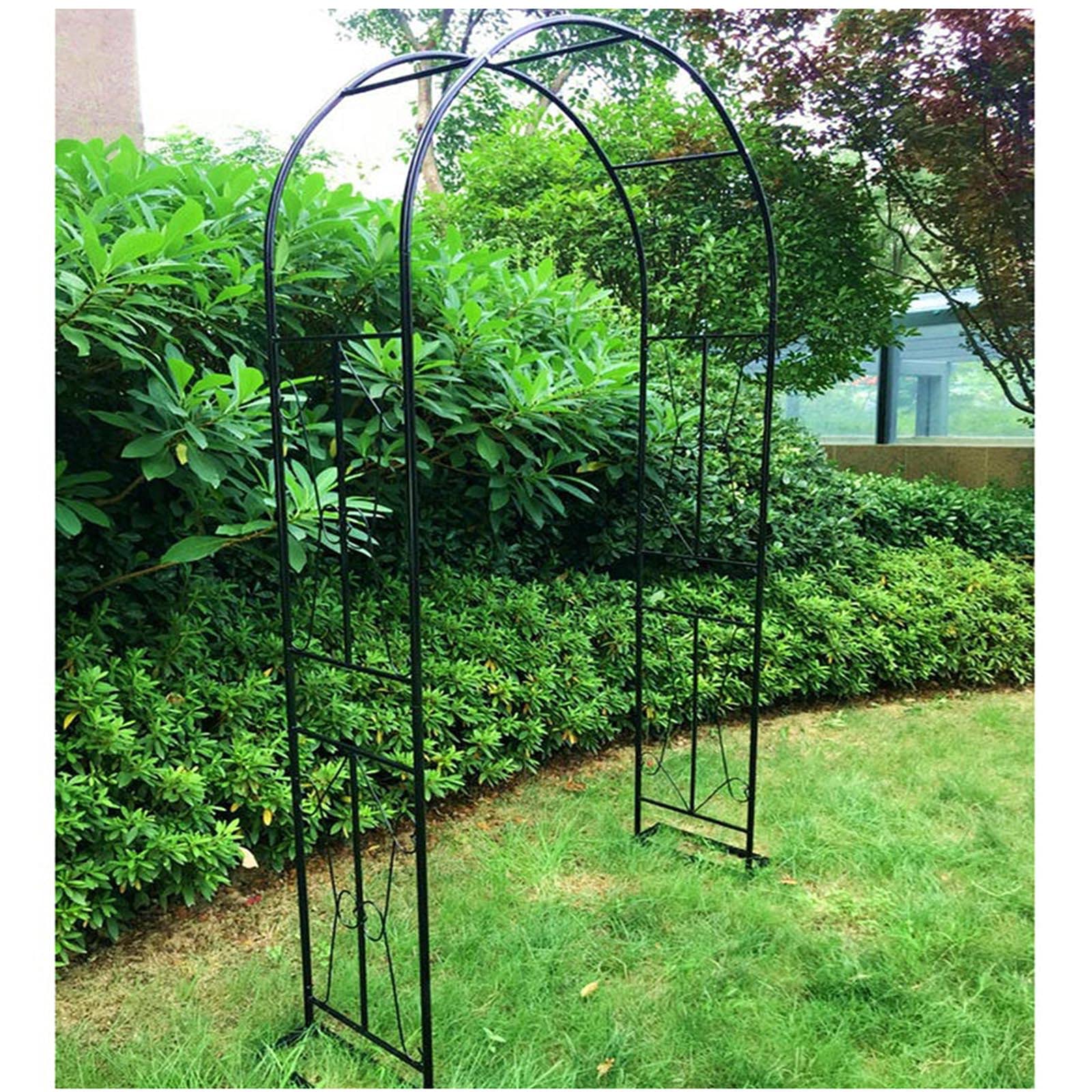 Grande arco da giardino in ferro per rose rampicanti e rampicanti, pergolato da esterno in metallo con arco di supporto, facile da montare per la decorazione del giardino