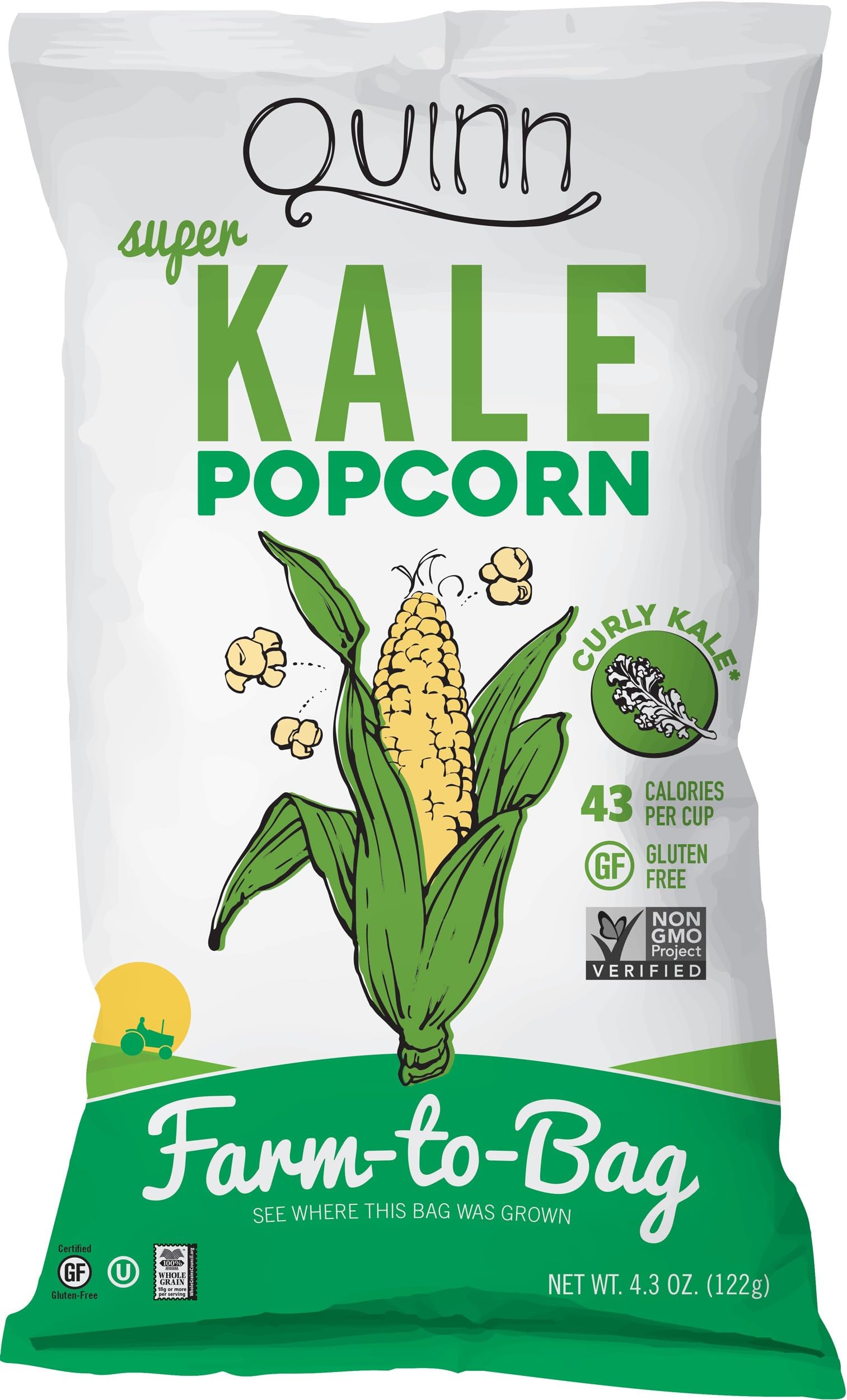 Quinn Popcorn, Popcorn Kale Sea Salt, 4.3 Ounce