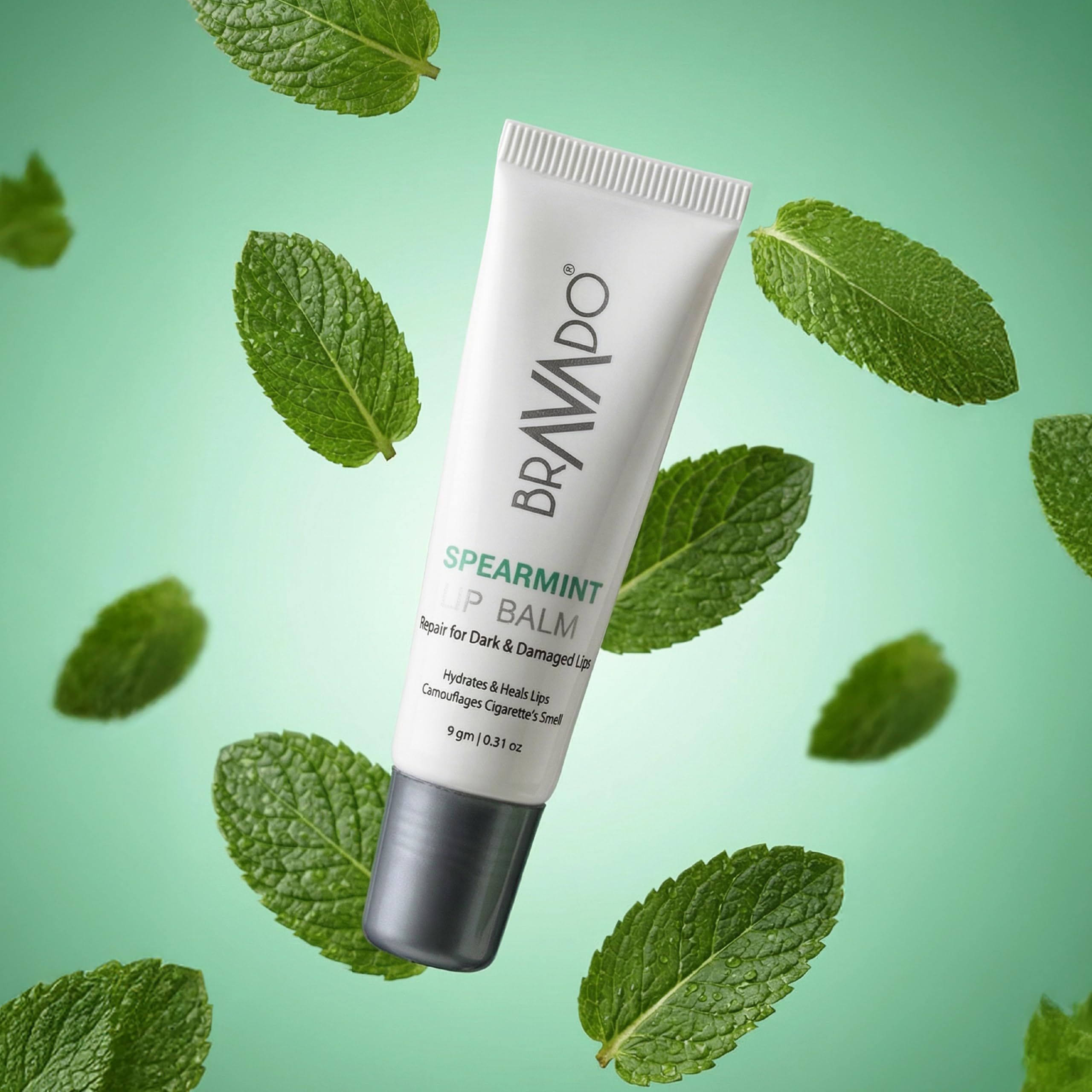 BRAVADO Lip Balm Spearmint | Moisturizing Lip Balm for Dry & Chapped Lips | Long Lasting Hydration & Smooth Lips Care | 9g 4