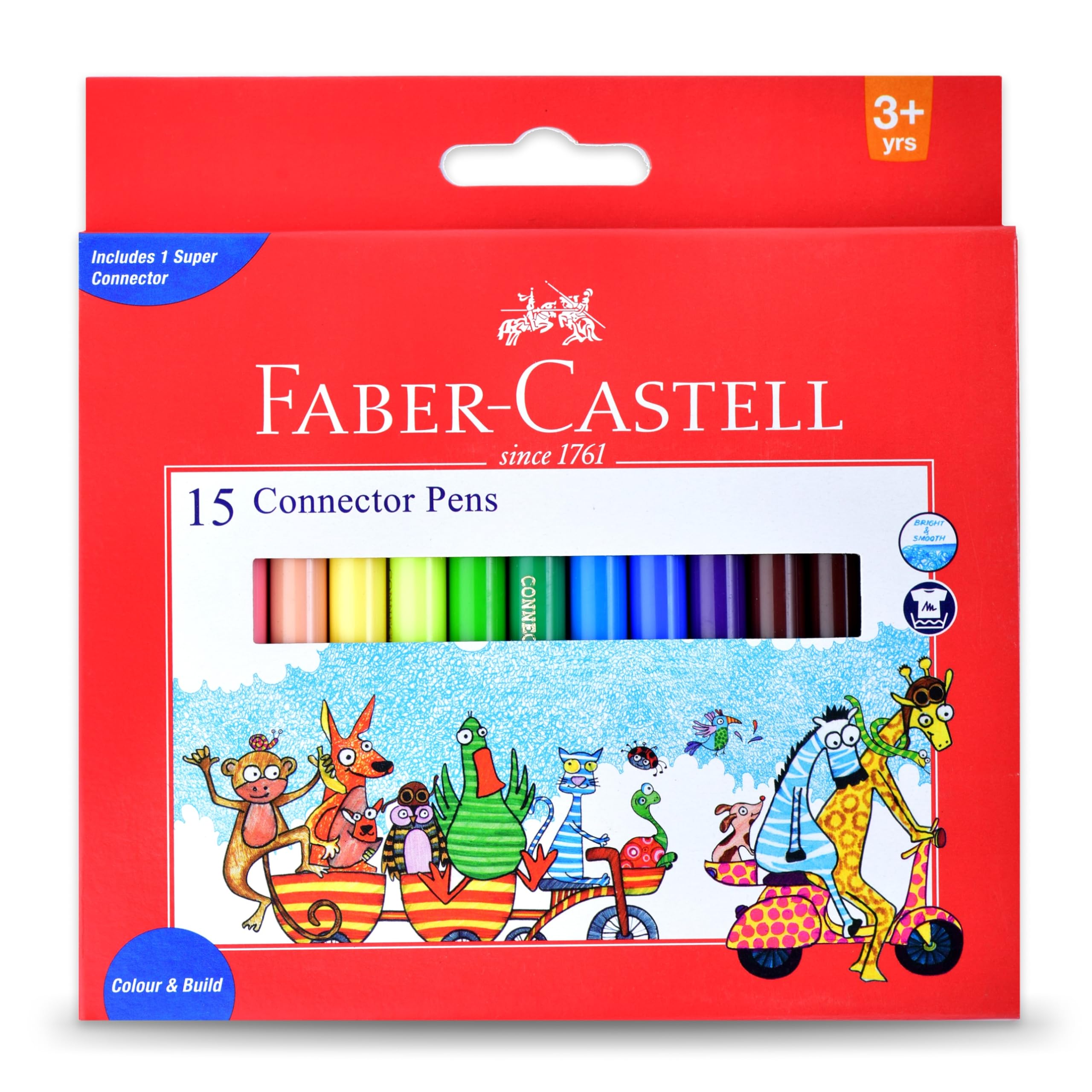 Faber-Castell Connector Pen Set - Pack of 15 (Assorted)