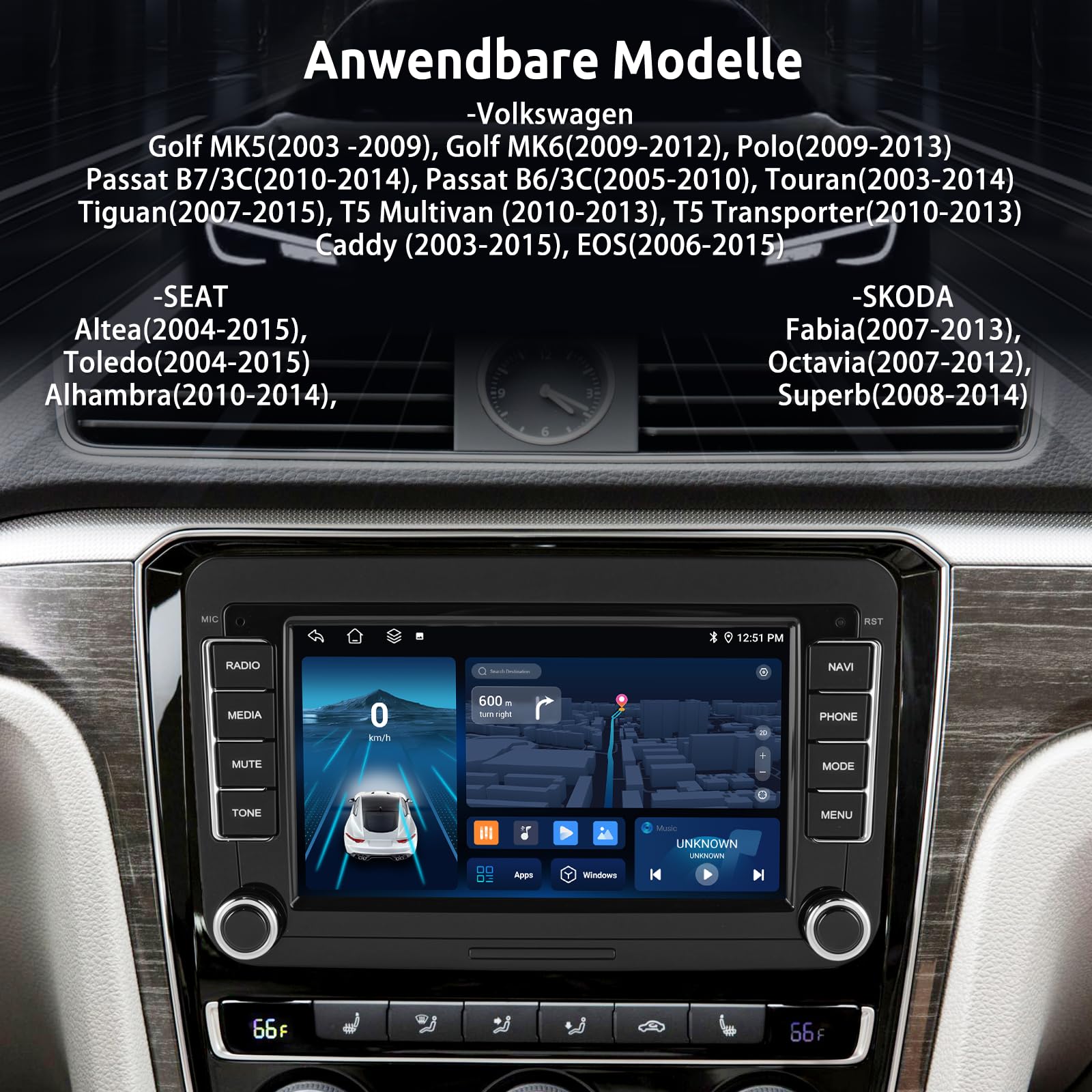 ESSGOO True 4+64G Android15 Autoradio mit Wireless Carplay und Android Auto