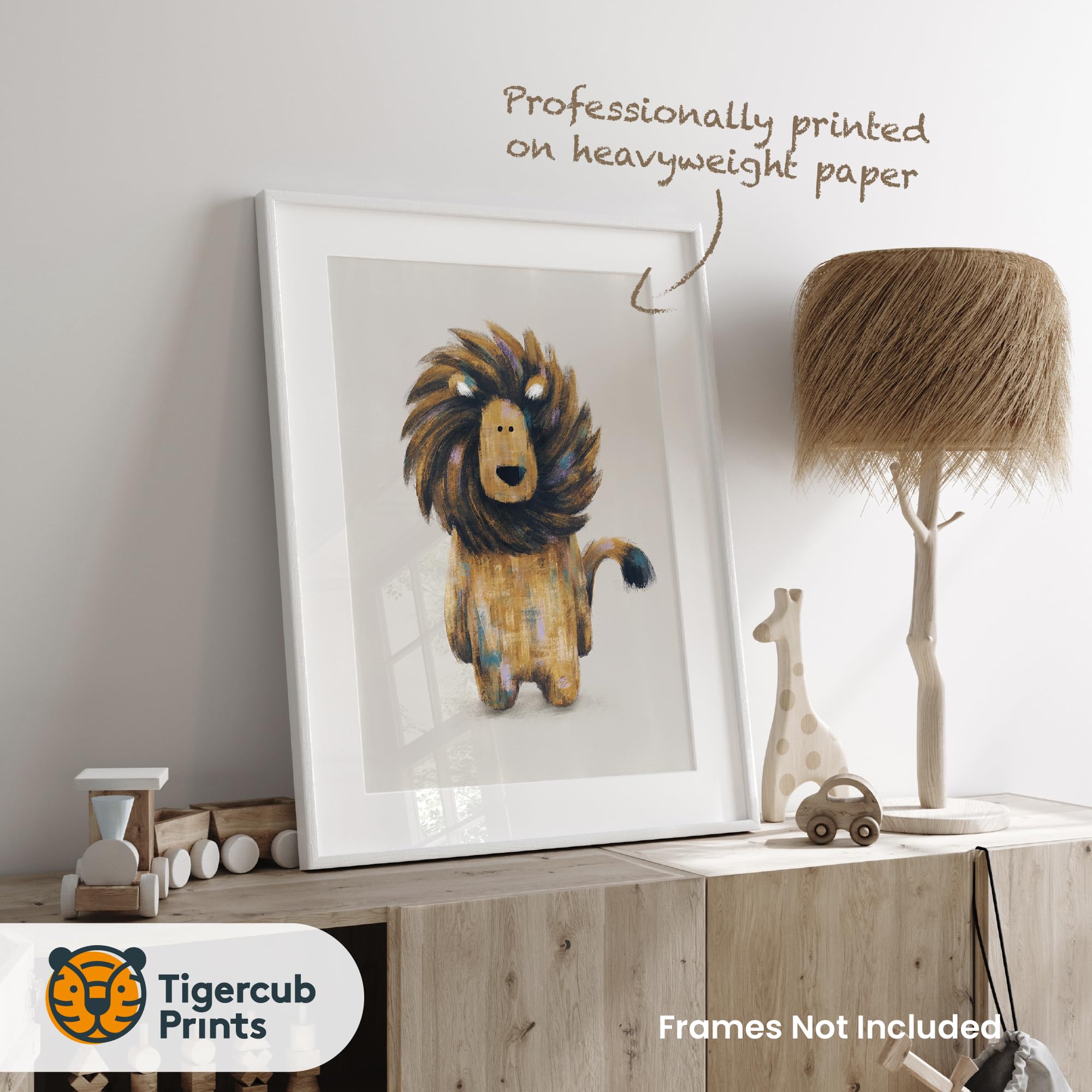 Tigercub Prints Safari Animal Nursery Prints, A3 - Set of 3 - Image 3