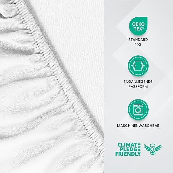 Utopia Bedding - Fitted Sheet 180 x 200 cm - White