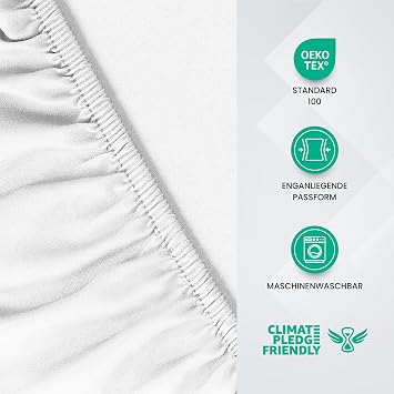 Utopia Bedding - Fitted Sheet 180 x 200 cm - White