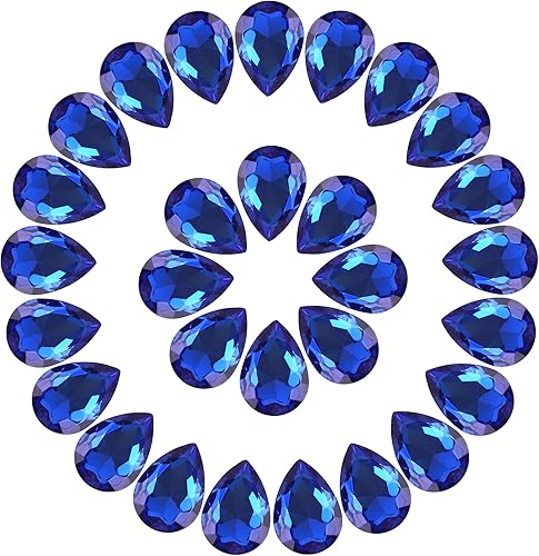 Miniatura 10 de Jyukan DIY lágrima de cristal AB resina diamantes de imitación Pointback cristal facetado fabricación de joyería artesanal (50 unidades)