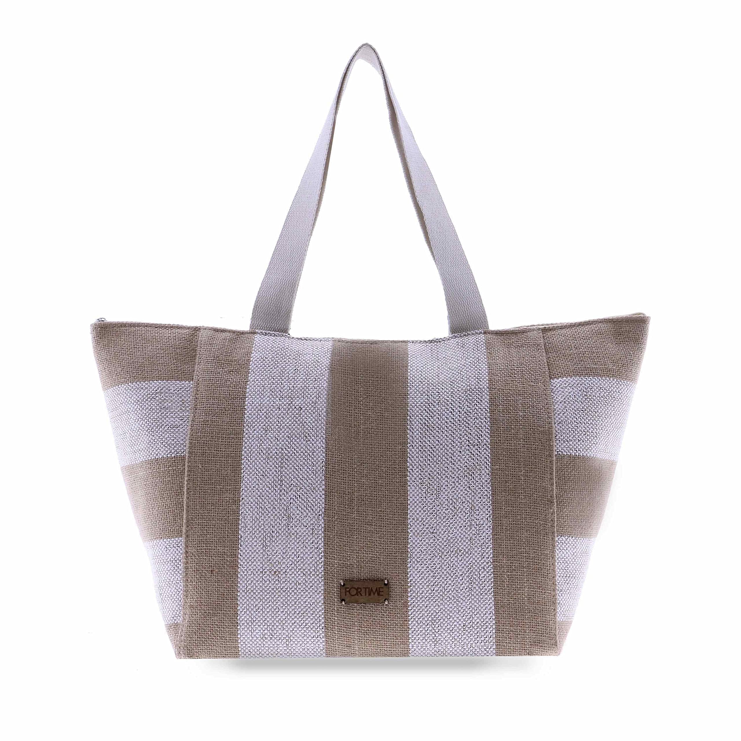 For Time Bolsa de Verano Grande de Lona para Mujer, Bolso de mano y hombro con Asa para Playa, Compras y Viajes Sonia Multicolor
