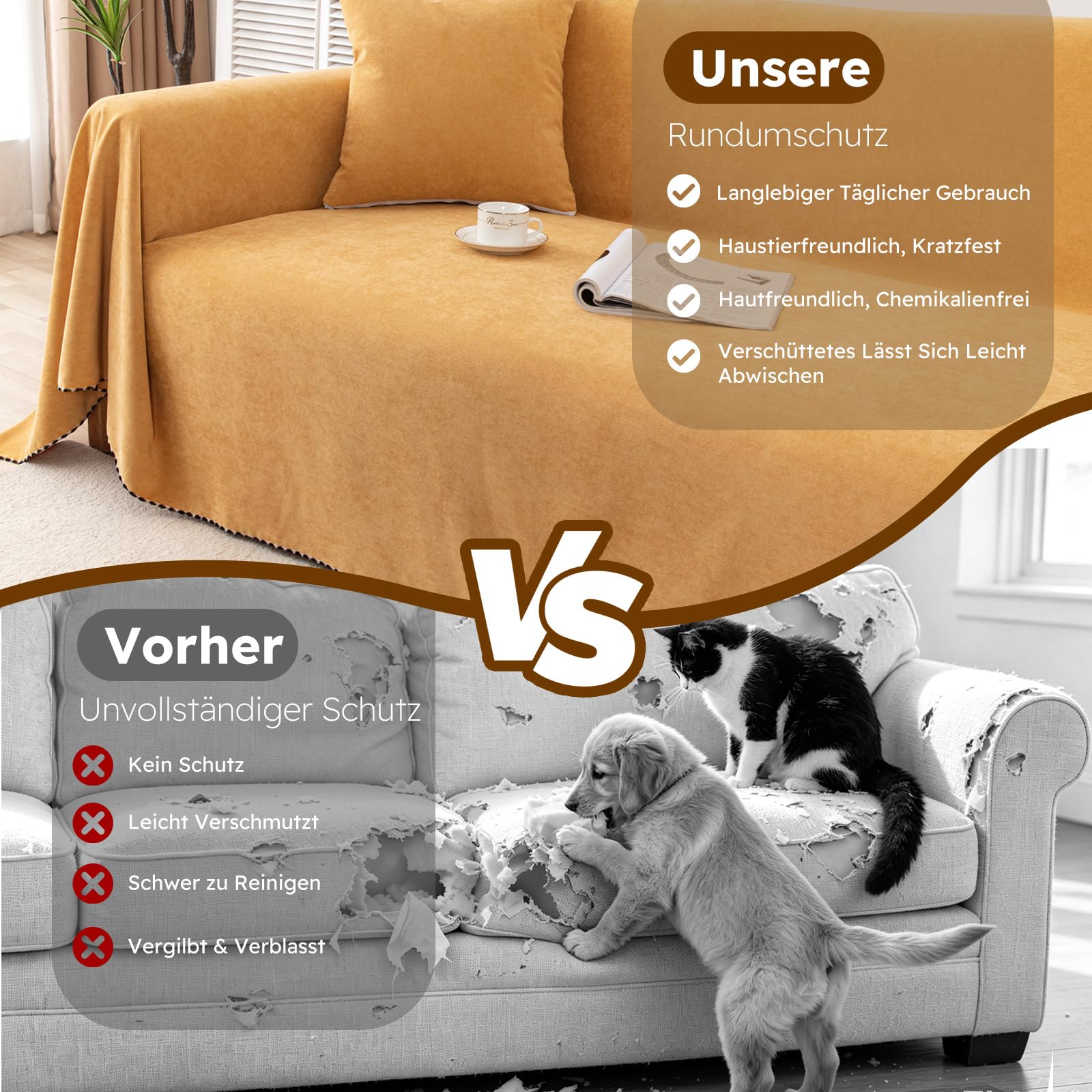 Wasserdicht Sofabezug Home Dekoration Solid Farbe Dünne Decke Vier Jahreszeiten Universal Sofaüberwürfe Multifunktionaler Sofa Schutzhülle Wohnzimmer Haustier 180 * 380cm-Gelb