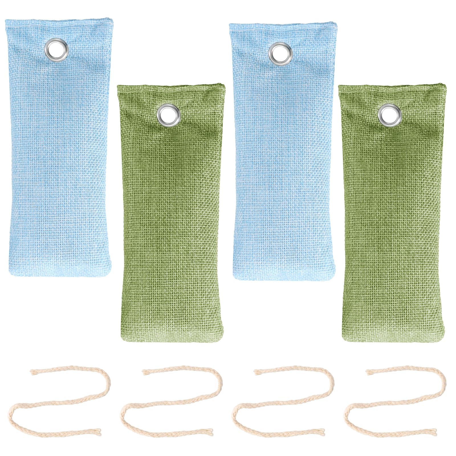 4 Bolsas Carbón Activo de Bambú, 75g Desodorante Natural Antihumedad y Eliminador de Olores para Casa, Coche, Armarios, Zapatos, Purificadoras de Aire