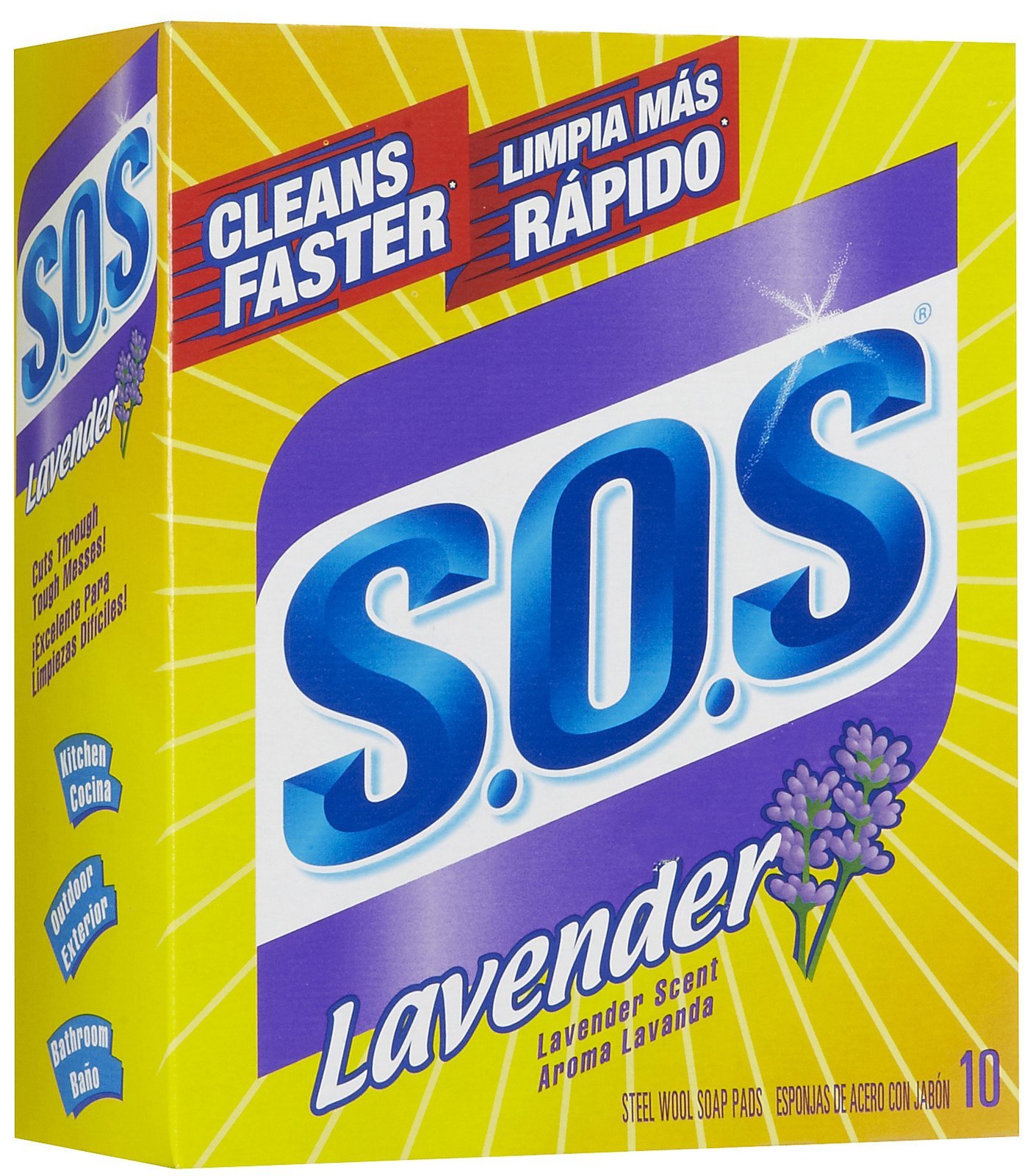 S.O.SSteel Wool Soap Pads, Lavender, 10 Count