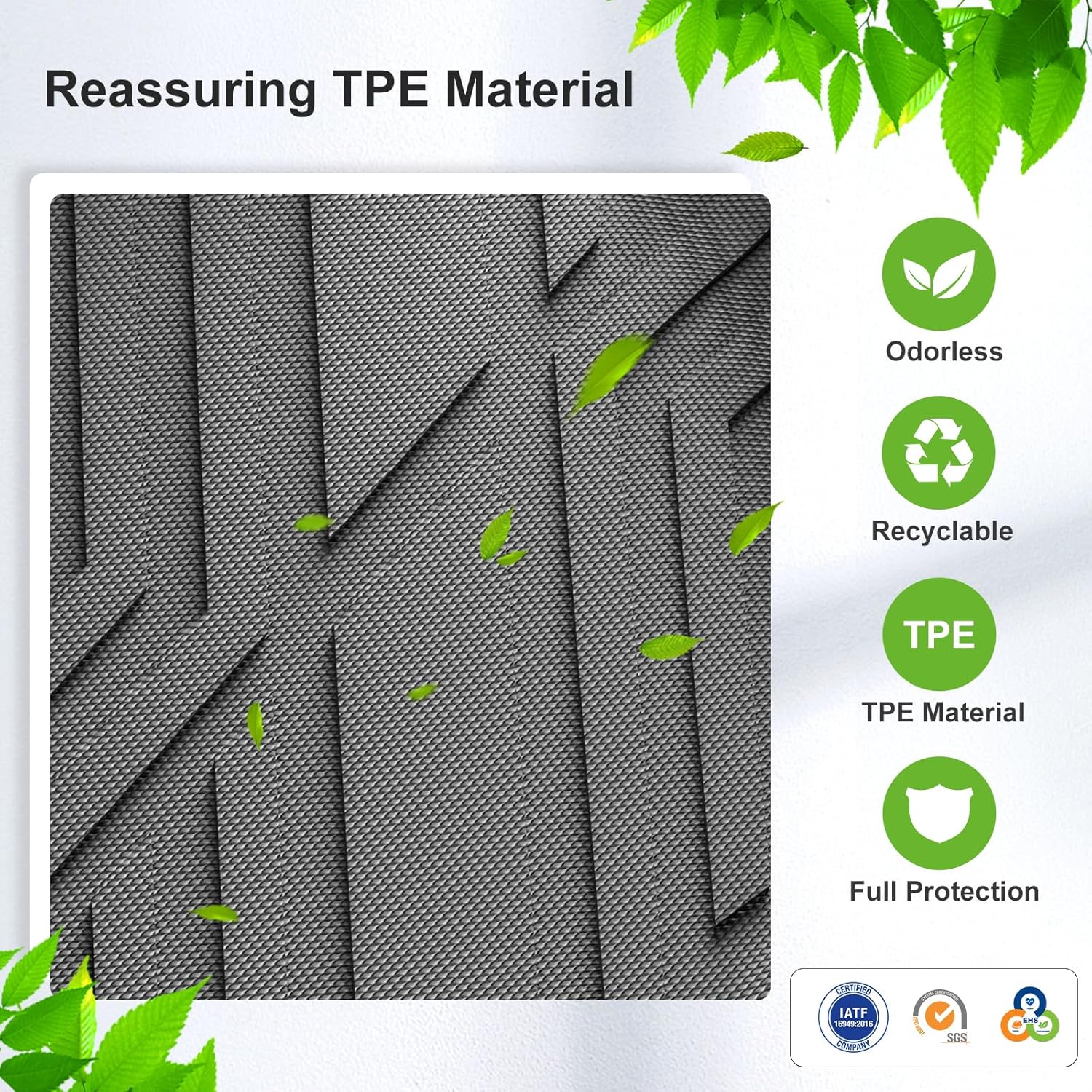 SMABEE Truck Bed Mat for Hyundai Santa Cruz Pickup 4.3FT 2022-2026 TPE All Weather Heavy Duty Bed Liner Accessories Black