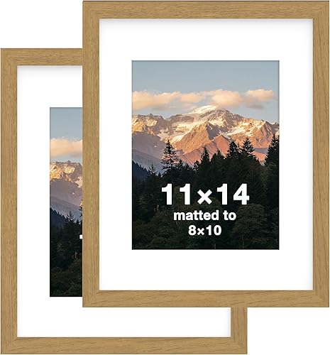 Vista 20 de FrameWorks Paquete de 2 portarretratos de 12 x 16 pulgadas con mate a 8 x 12 pulgadas, color negro, marco de fotos clásico de madera con vidrio