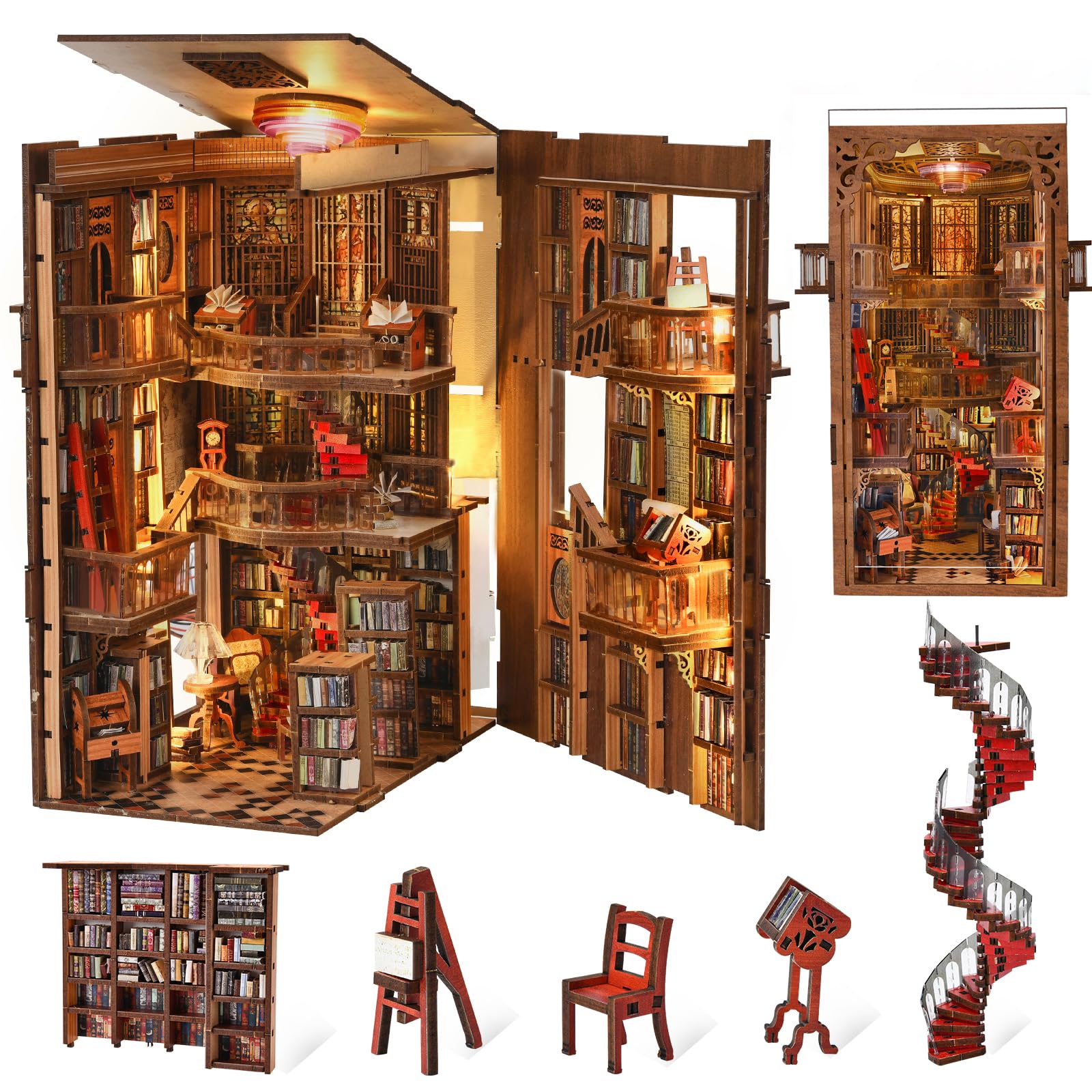 MiniCity Book Nook Kit, DIY Miniatur Puppenhaus Booknook Kit für Jugendliche und Erwachsene