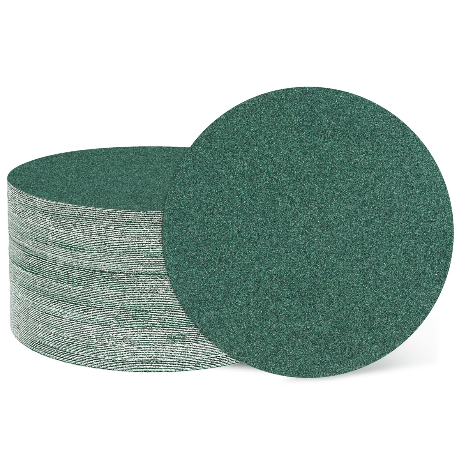 sourcing map 50 Pcs 75mm (3 Inch) Sanding Disc 180 Grit Hook and Loop Sandpaper Orbital Sander Pads for Woodworking, Metal, Stone Grinding and Polishing, Green, Zirconia