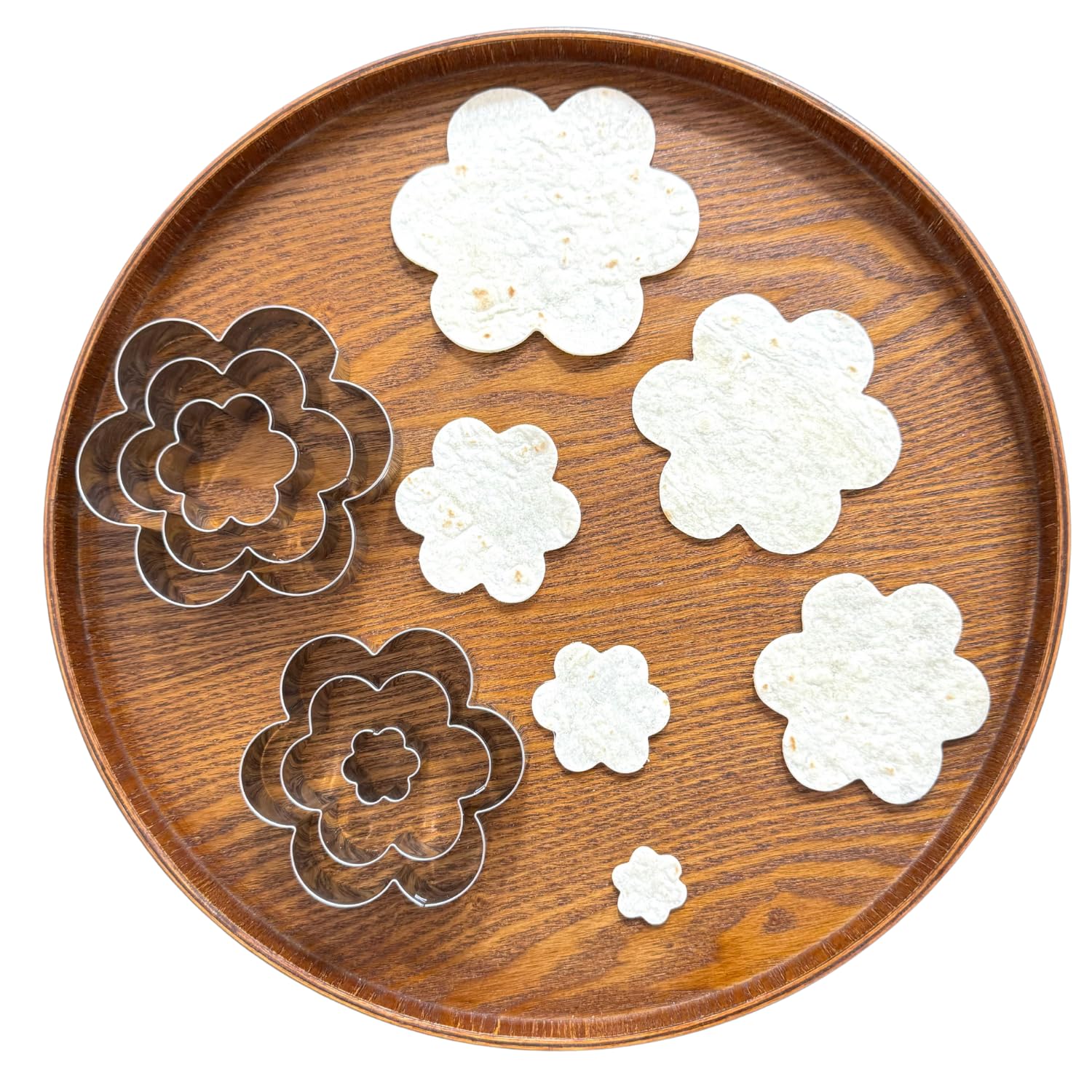 Juego de 6 cortadores de galletas de flores de seis pétalos, 4, 3, 3, 2.5, 1.8 y 1 pulgada, aptos para lavavajillas, cortadores de galletas para hornear