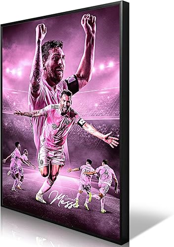 GUANKE Lionel - Póster de Messi de la superestrella del fútbol, pósteres de Messi para decoración de dormitorio de niños, arte de pared en lienzo de