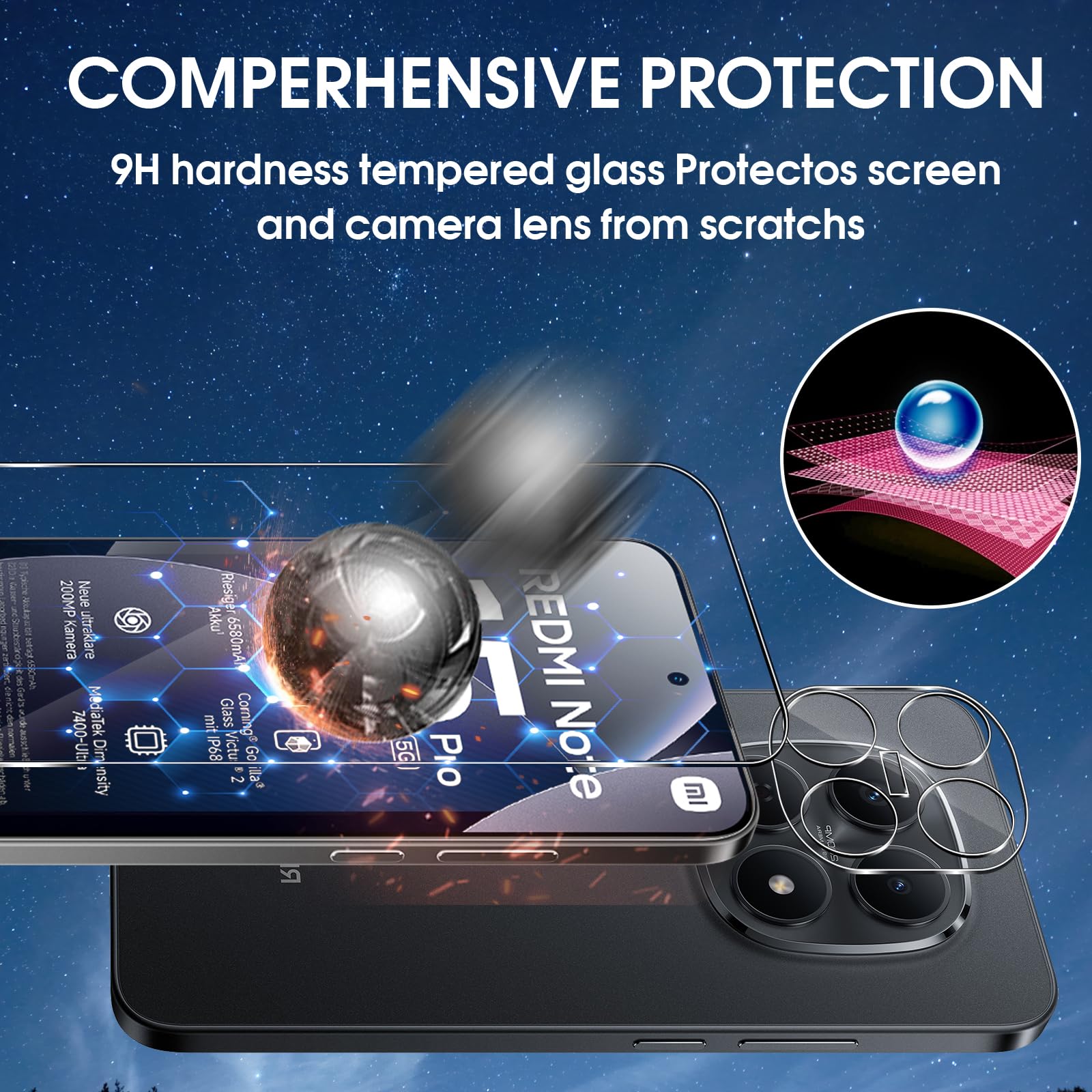 Glas für XIAOMI REDMI NOTE 10 5G Panzerglas Panzerfolie
