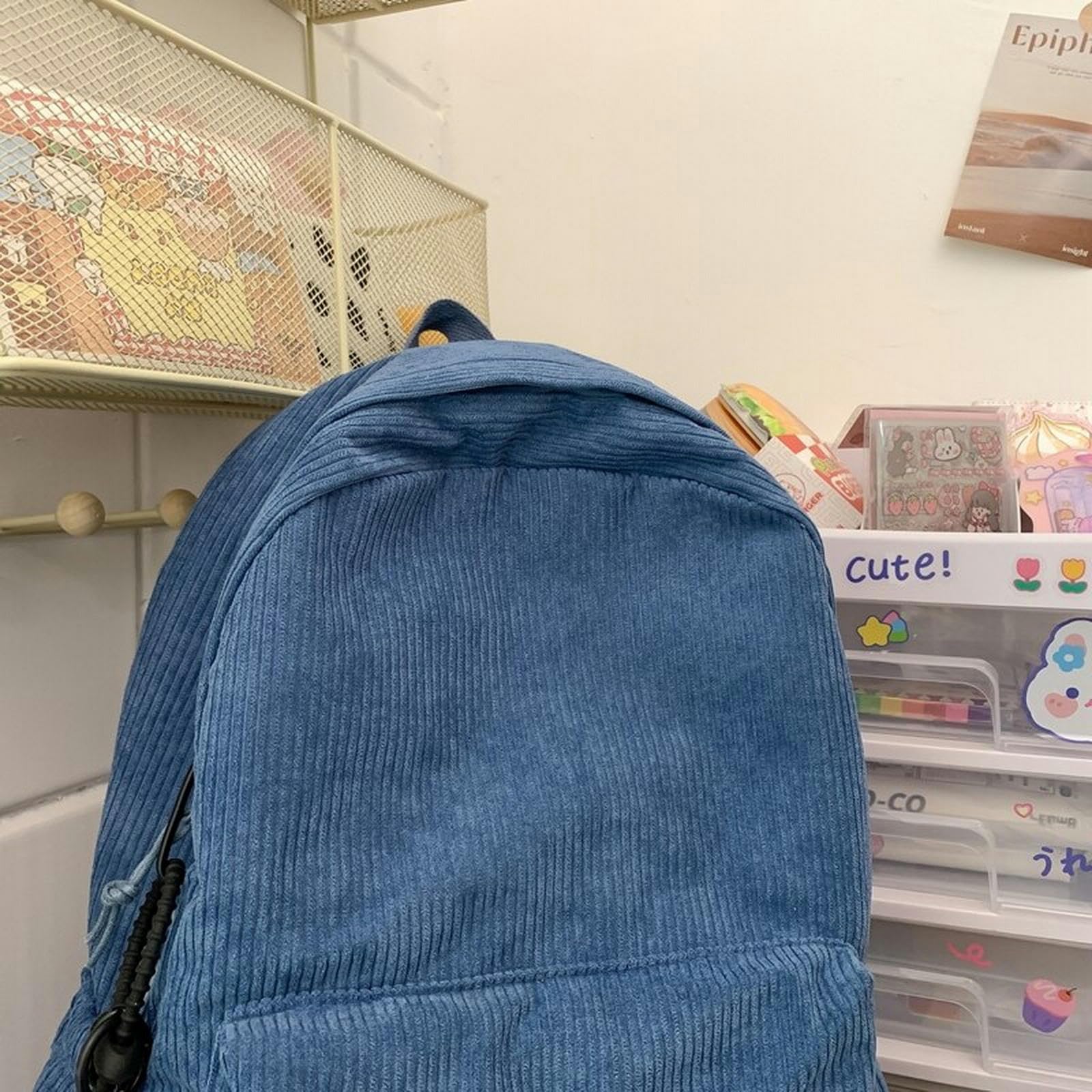 TEidea Schulrucksack Cord -Rucksäcke: Solid Cotton School -Taschen Für Mädchen Im Teenageralter, Ideal Für Einfache Freizeit Oder Reisen, Weiche Taschen Im Winter, Weiche Schläfen-Schwarz
