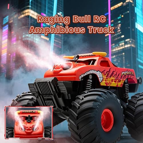 Miniatura 6 de Camión monstruo anfibio, 116 impermeable con control remoto, juguetes para 60 minutos de juego, vehículo todoterreno 4WD 360, ideal para cumpleaños