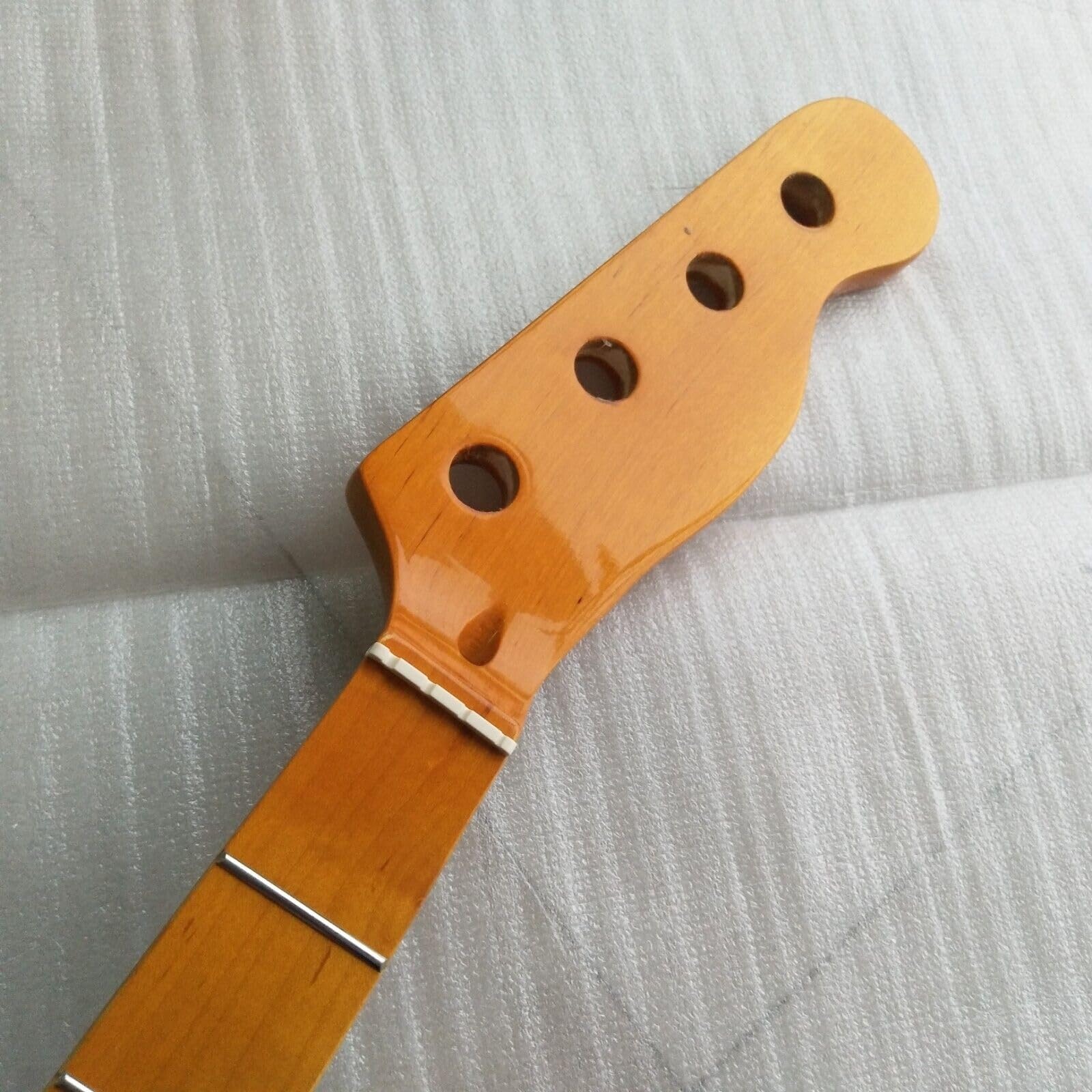 Manche de guitare basse Jazz jaune, 4 cordes, 20 frettes, touche en érable, point 34 pouces