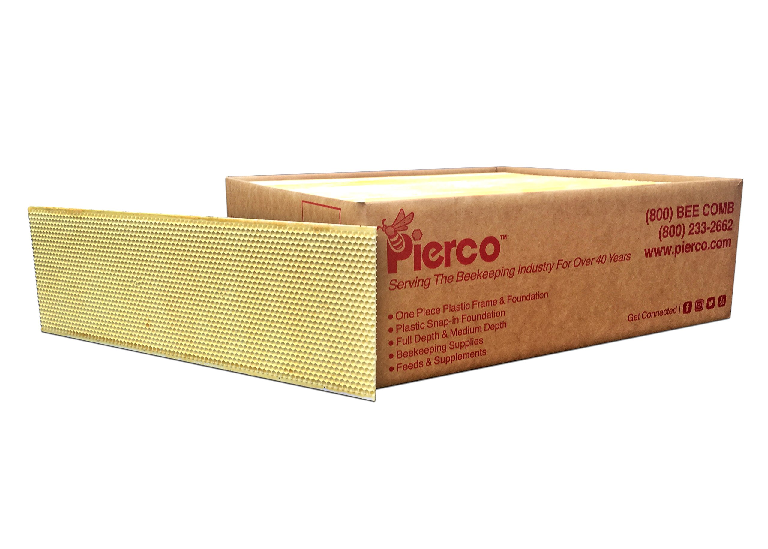 Pierco Inc 6 Medium Plastic Foundation DOUBLE Waxed - 100 pack White