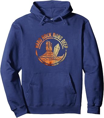 Hard Rock Runs Deep Bold Rock Men Design Pullover Hoodie