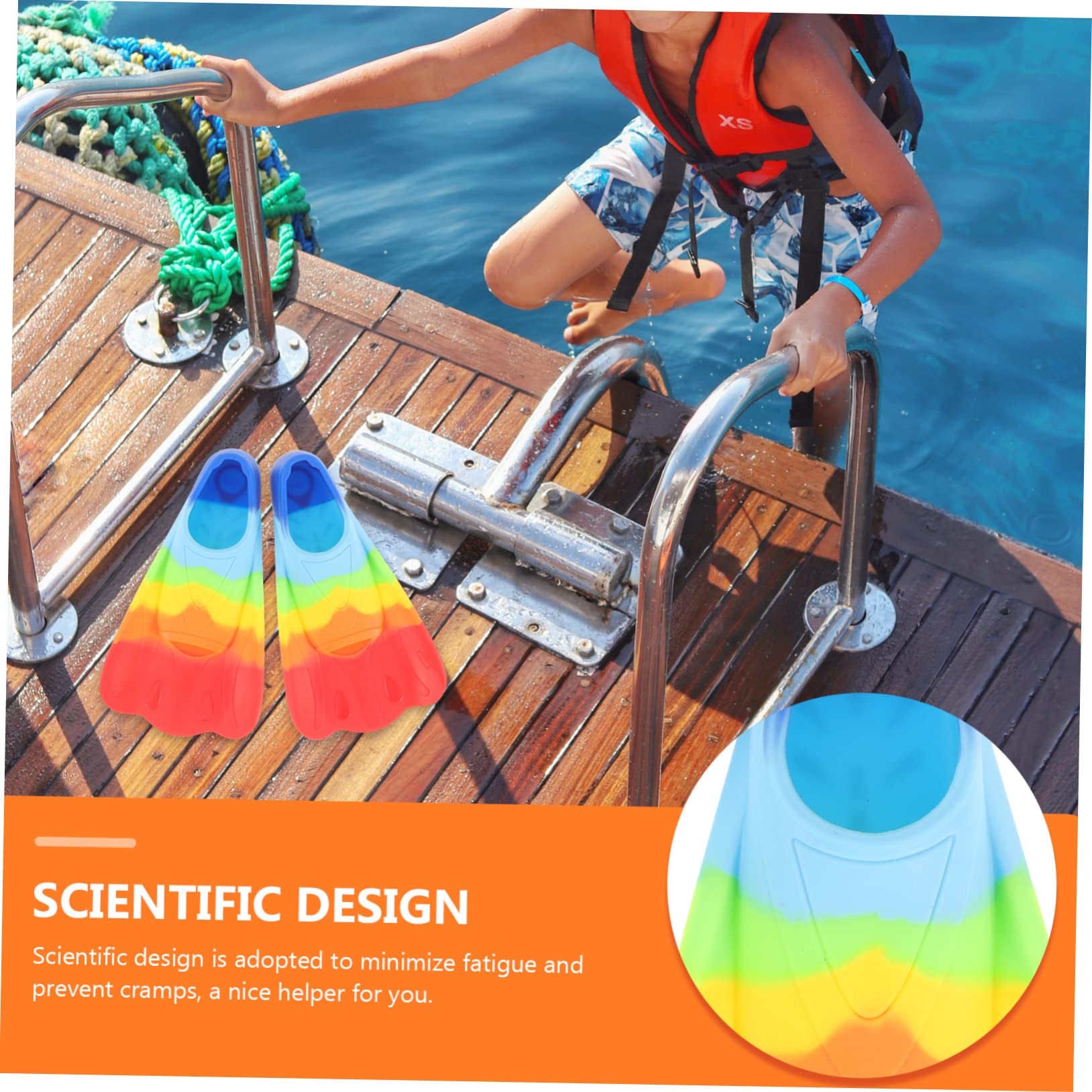 Fins de Natation Garçon Fille Silicone Flexible Légères pour Entraînement Confortable pour Snorkeling Natation