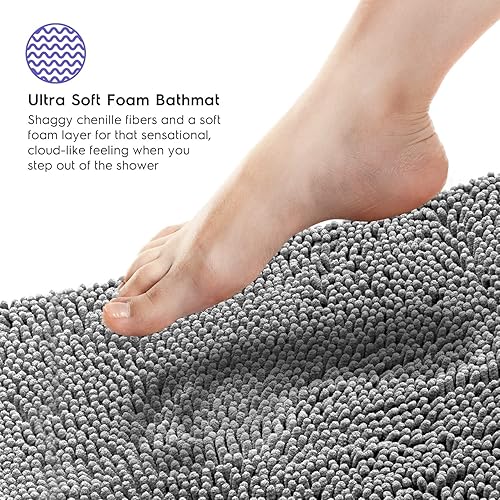 Miniatura 3 de Tafts - Alfombra de baño de lujo ultrasuave y afelpada, de microfibra de chenilla, absorbente, antideslizante, lavable a máquina, decoración del