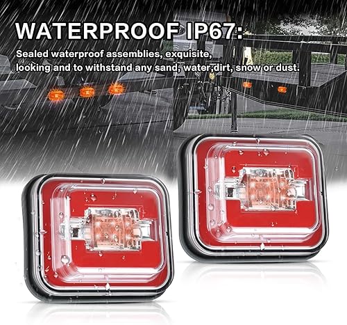 Miniatura 4 de Luces LED para remolques de camión, 2 piezas, 2835 luces LED de freno de giro, estacionamiento, señal estroboscópica inversa, parte delantera,