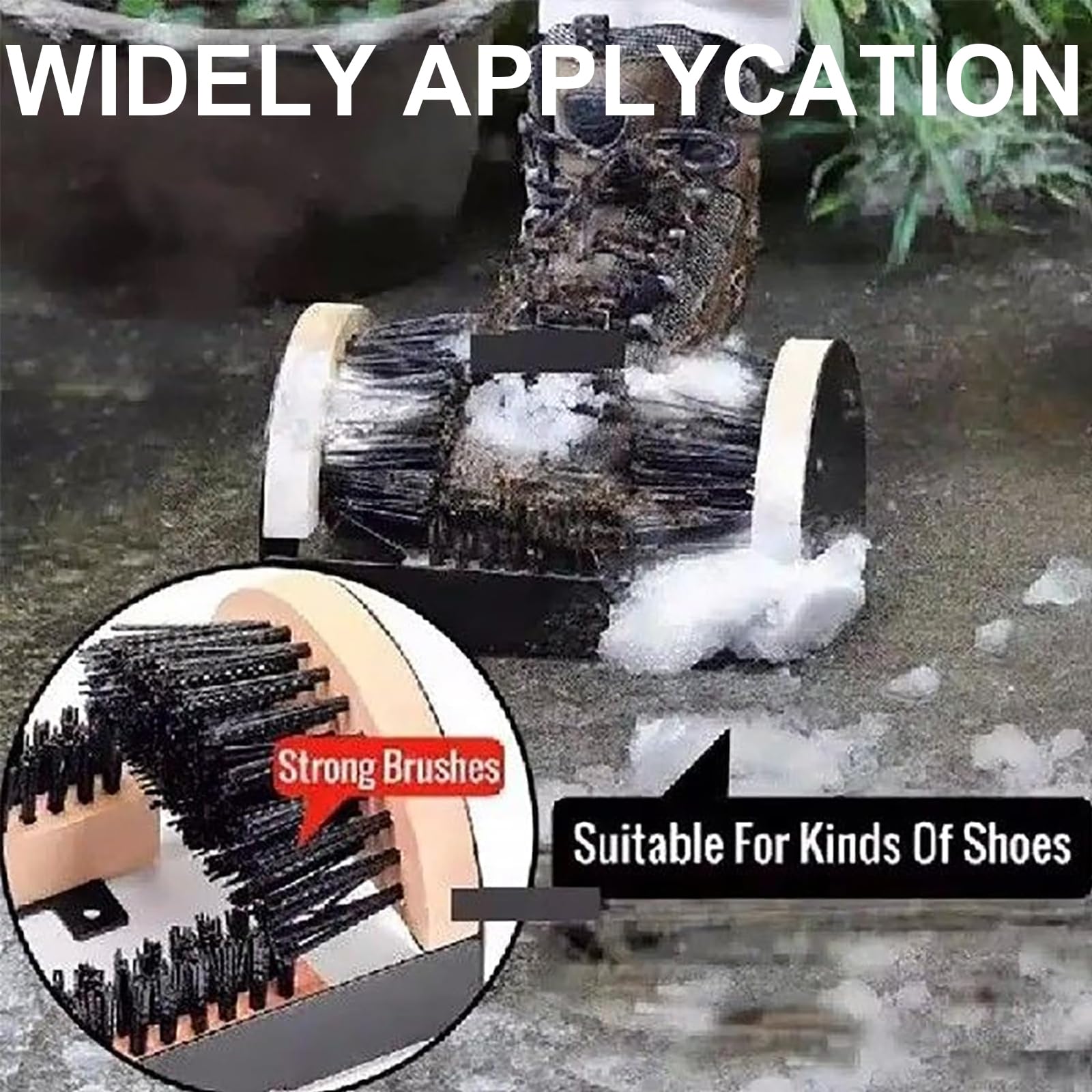 Limpiador de zapatos de golf, acero inoxidable 304, cepillo raspador de limpieza de botas resistente, cerdas de nailon resistentes al desgaste, elimina el polvo y la nieve de las suelas