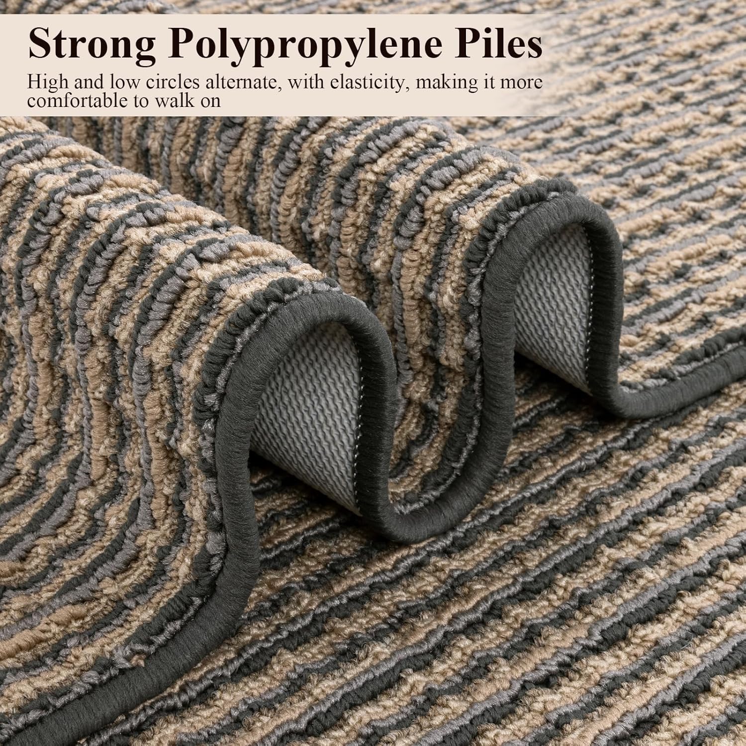 U'Artlines Kitchen Rugs and Mats Set of 2, Non Skid Washable Multicolored Farmhouse Kitchen Mats for Floor, Absorbent and Stain Resistant Floor Mat for Laundry, Sink Decor 20x32+20x59(Brown)