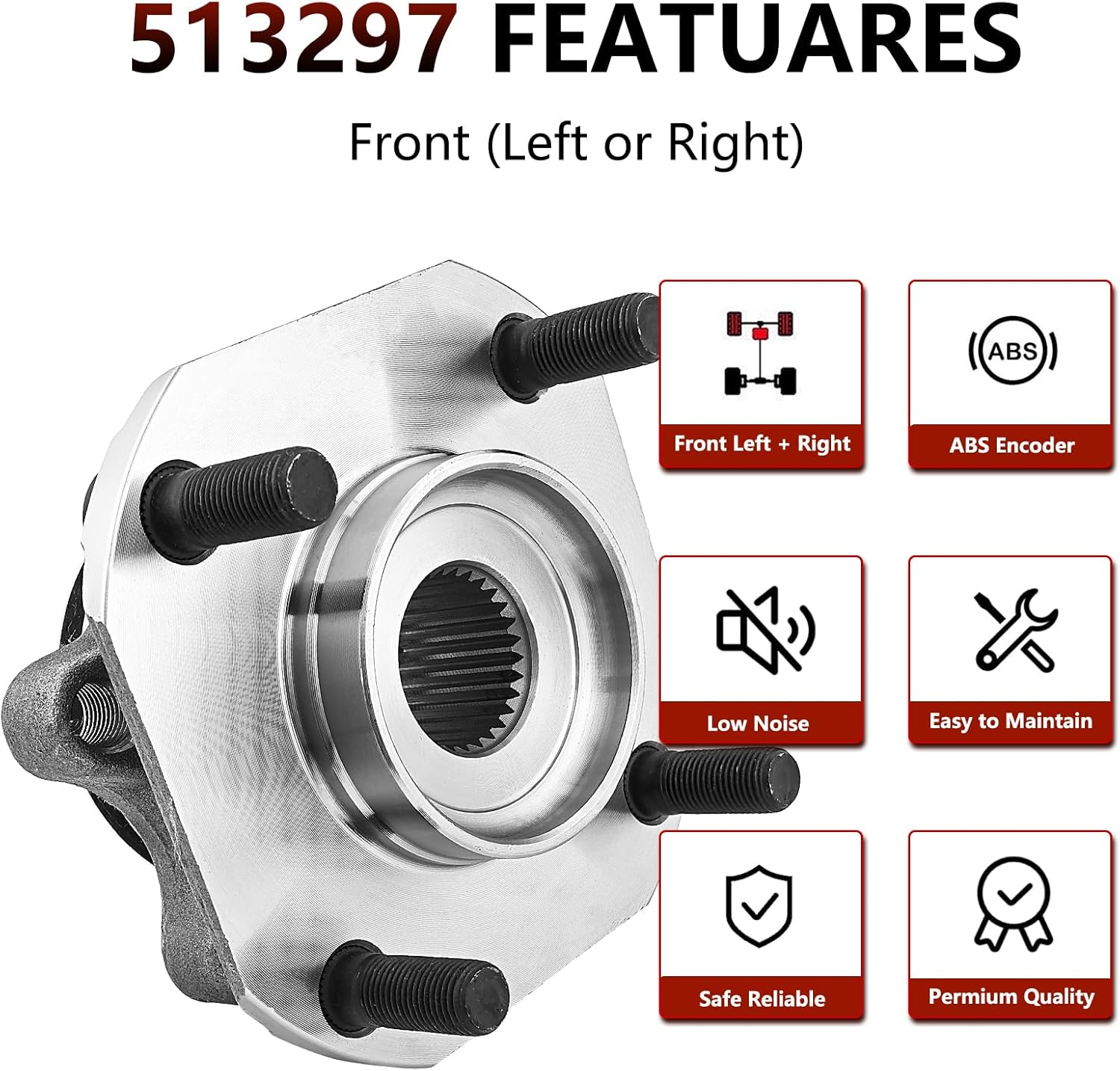 JLEO 513297 (Pair) Front Wheel Bearing and Hub Assembly for 2007-2012 Nissan Sentra 2.0L - Image 5
