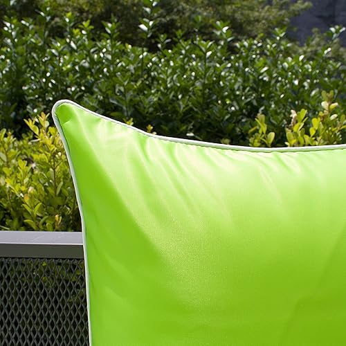 Miniatura 7 de Kevin Textile Paquete de 2 fundas de almohada cuadradas y sólidas, impermeables, para exteriores, para patio, jardín, 20 x 20 pulgadas, color verde
