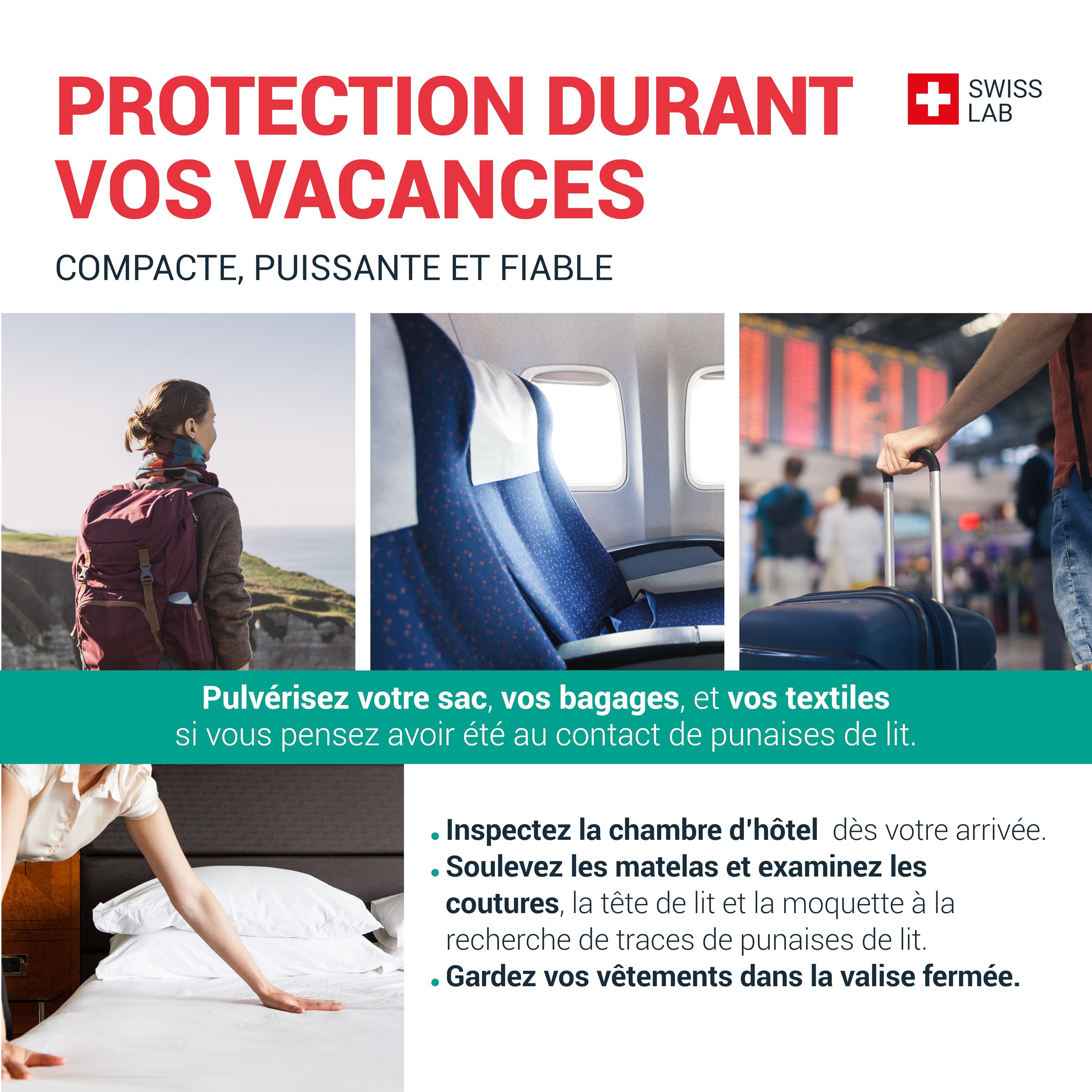 SOS ANTI PUNAISES DE LIT SUPER PUISSANT Sereni-d - Spray Insecticide CHOC Traitement naturel aux Huiles Essentielles et Fleur de Pyrèthre Végétal - Produit qui élimine les punaises de lit - 100mL