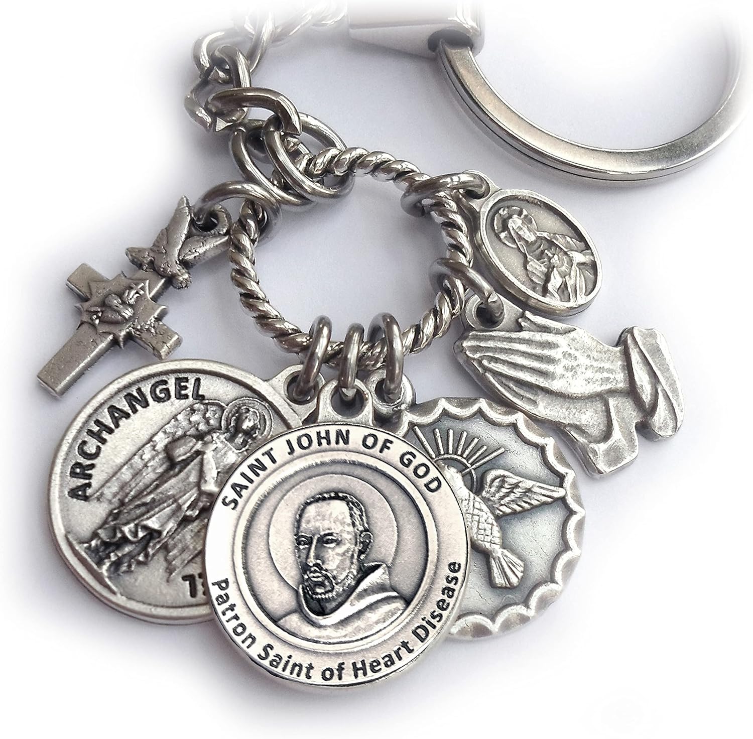 Heart Disease Healing Prayer Keychain, Clip or Necklace, St. John of God, Archangel Raphael, The Healer, Heart Attack, Heart Surgery, Patron Saint - Image 2