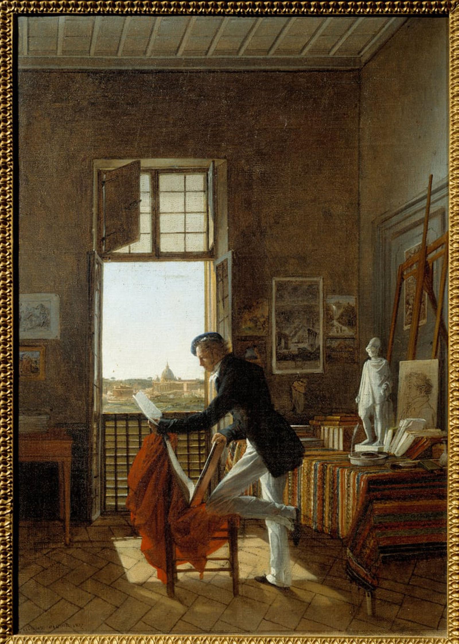 ARTXLXXBN Famous Painting Art Wall Decor Abstract Art Picture the Workshop of Francois Edouard Picot At Villa Medicis Painting by Francois Edouard Picot Animal Pictures for Home Decor 60x90cm