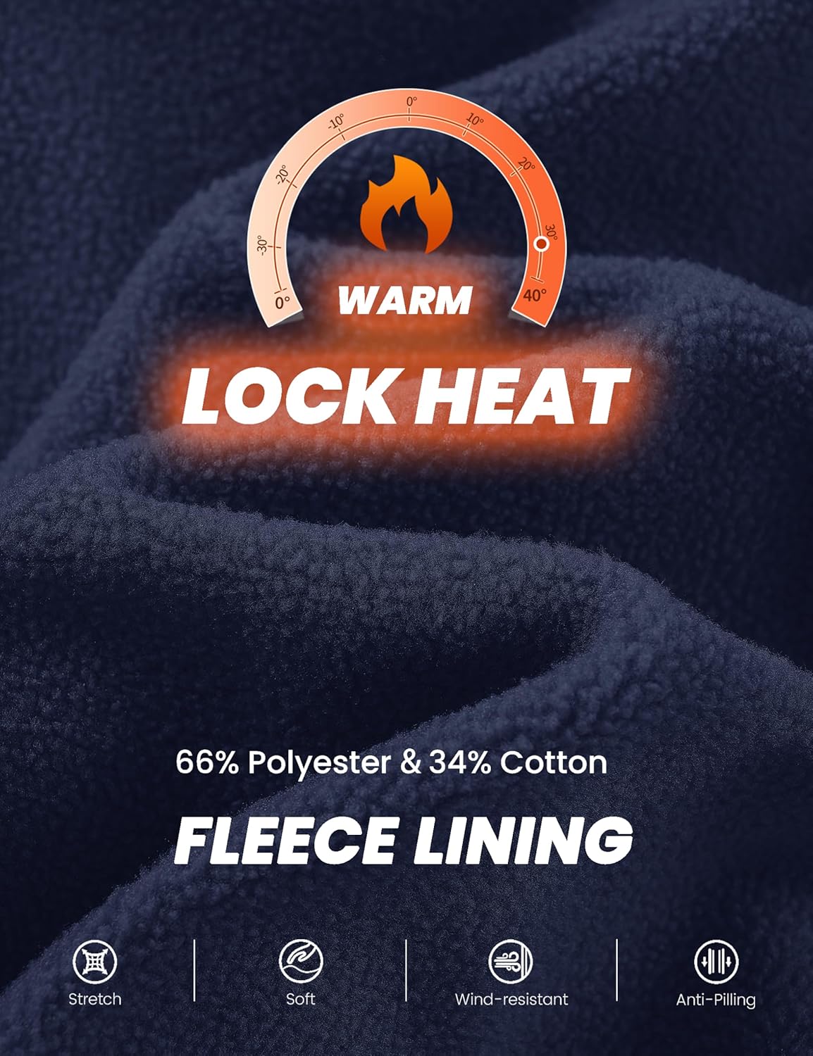 MAGCOMSEN Men's Hoodies Fleece Lined Sweatshirts Drawstring Casual Workout Midweight Pullover With Kangaroo Pocket - Image 4