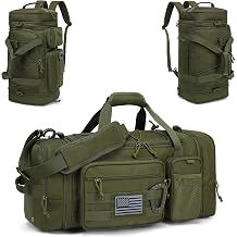 3 in 1 Tactical Gym Bag Backpack for Men 40-45L Expandable Travel Duffle Bag for Women Military Sport Duffel Bags Weekend Overnight with Shoe Compartment & Wet Pocket for Fitness, Green